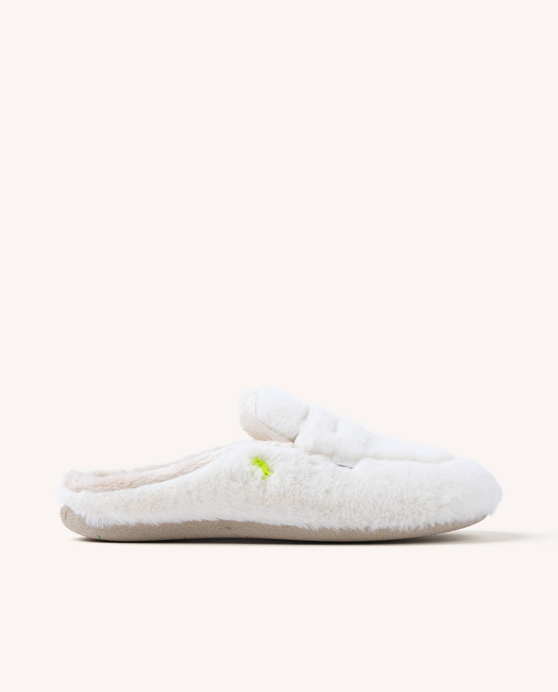 Zapatillas de casa de mujer tipo mocasines de bamara - Hot Potatoes - Blanco Blanco-1