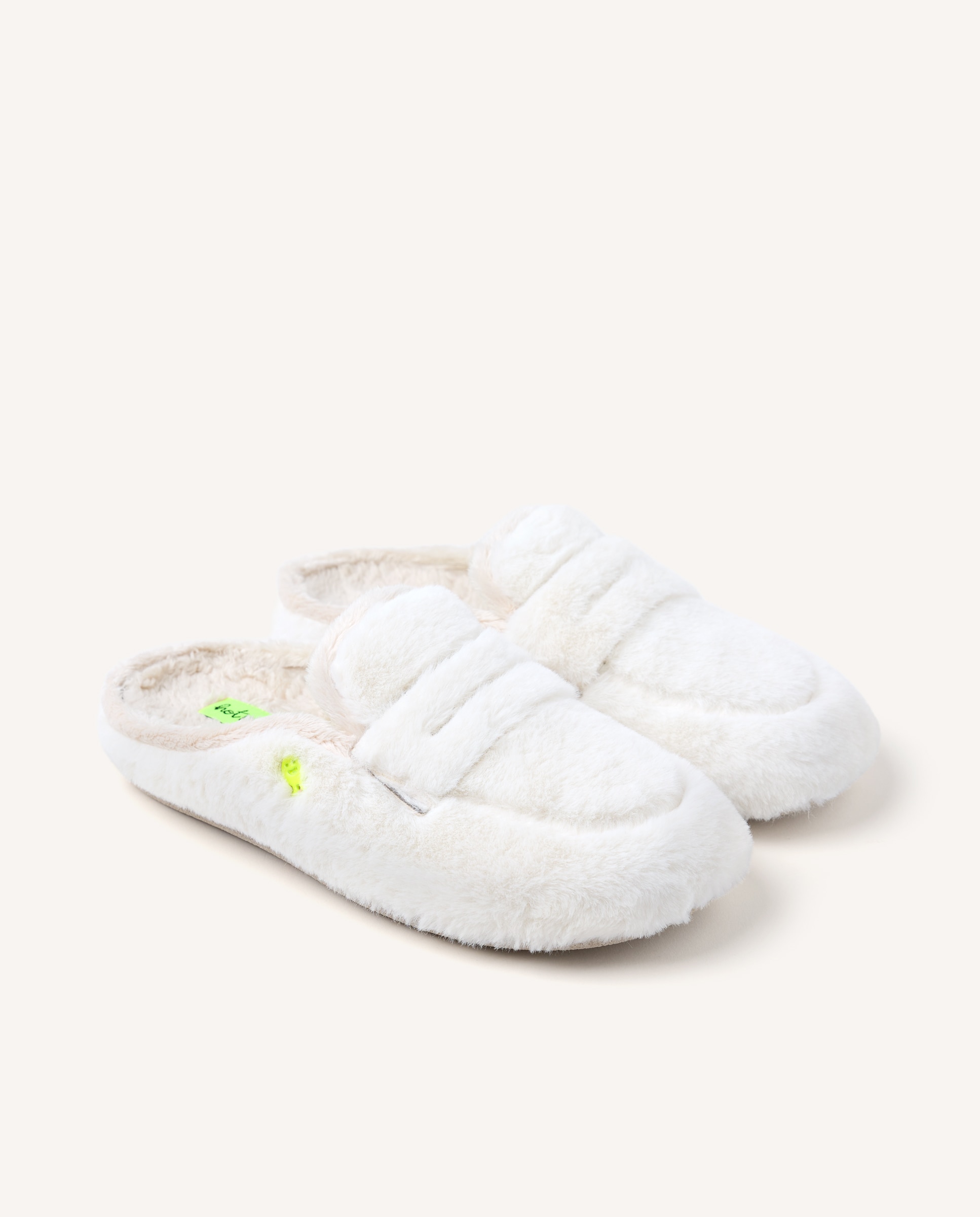 Zapatillas de casa de mujer tipo mocasines de bamara - Hot Potatoes - Blanco Blanco-4