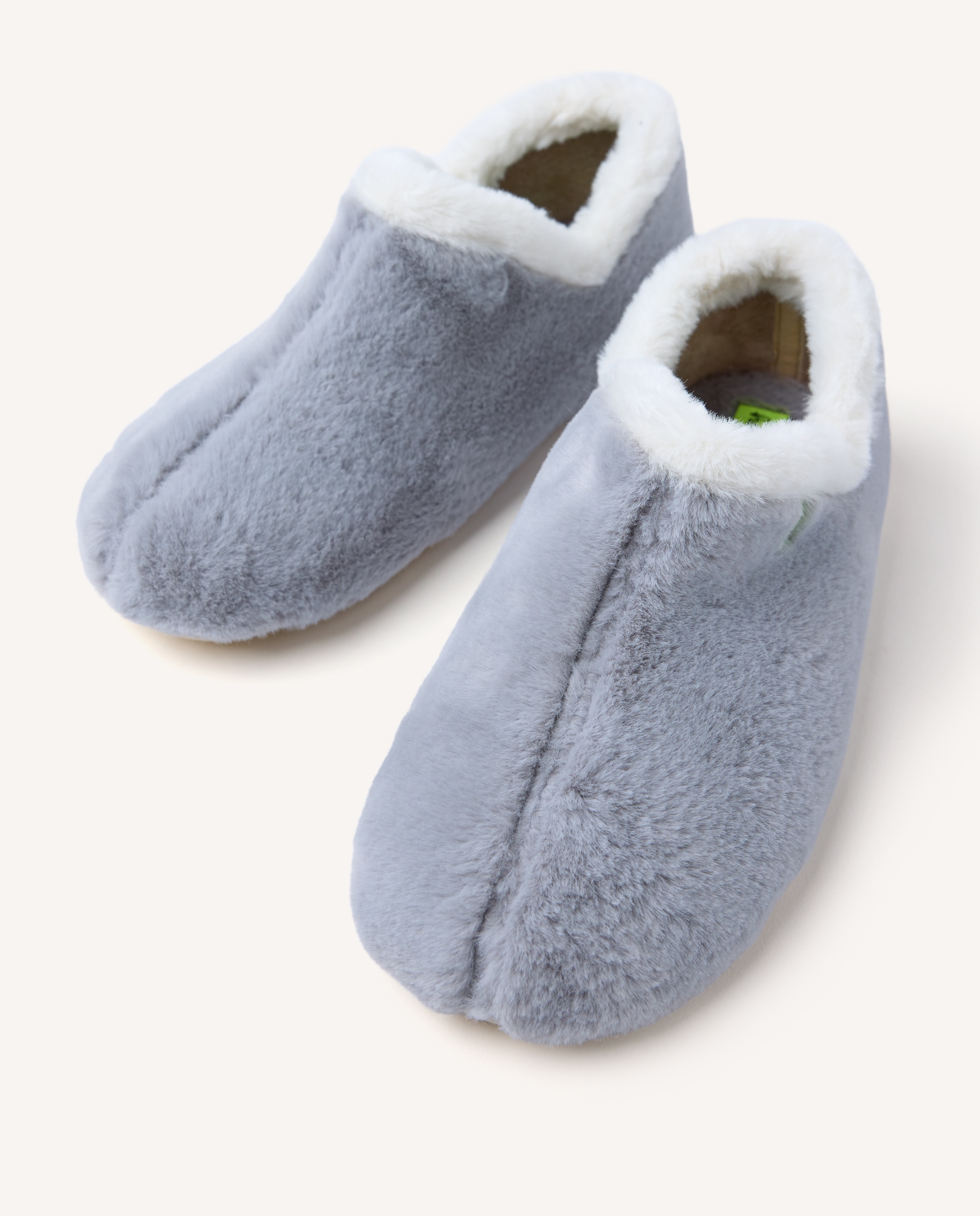 Zapatillas de casa cerradas de mujer tipo botín de pelo - Hot Potatoes - Gris Gris-2