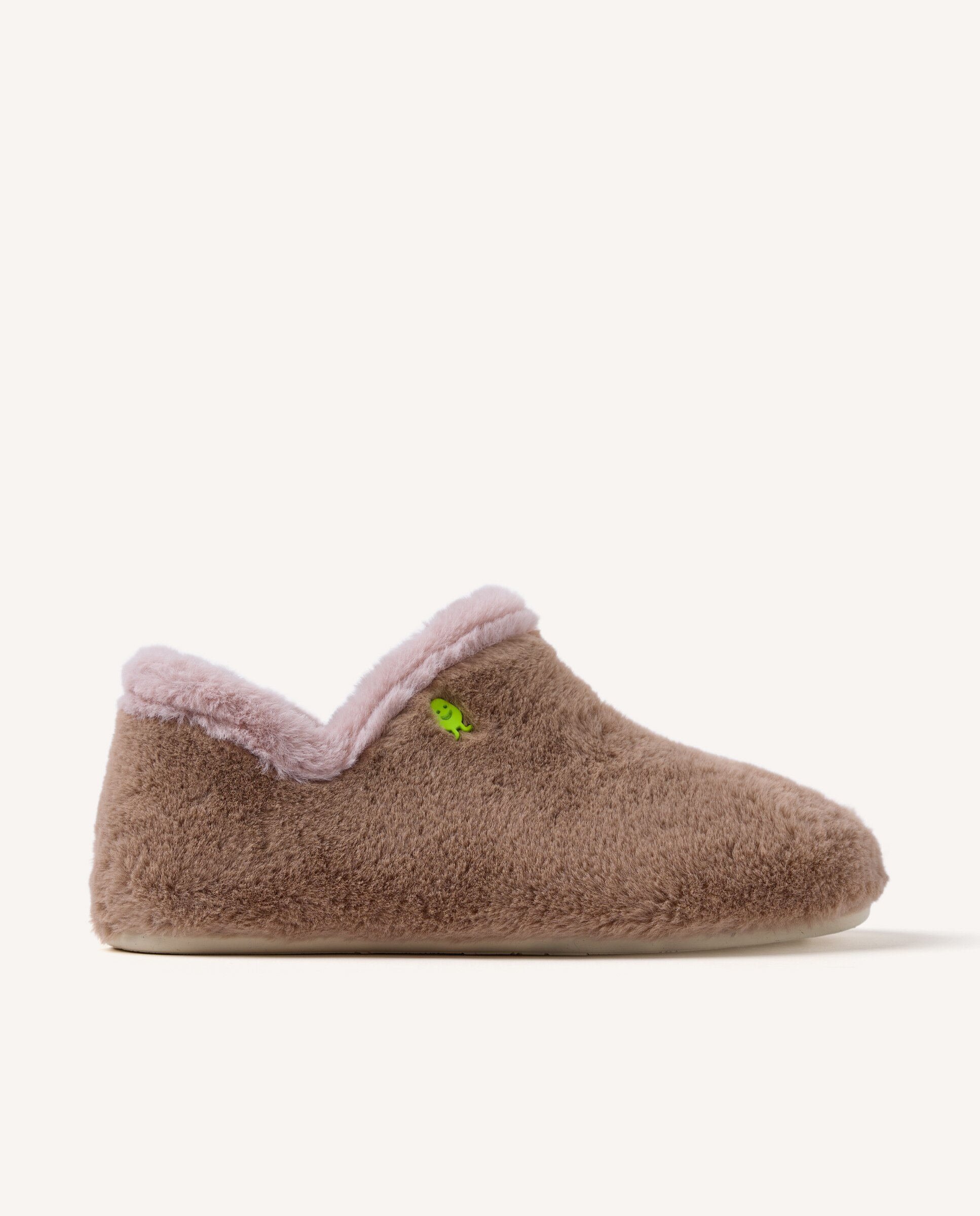 Zapatillas de casa cerradas de mujer tipo botín de pelo - Hot Potatoes - Marrón claro Marrón claro-1