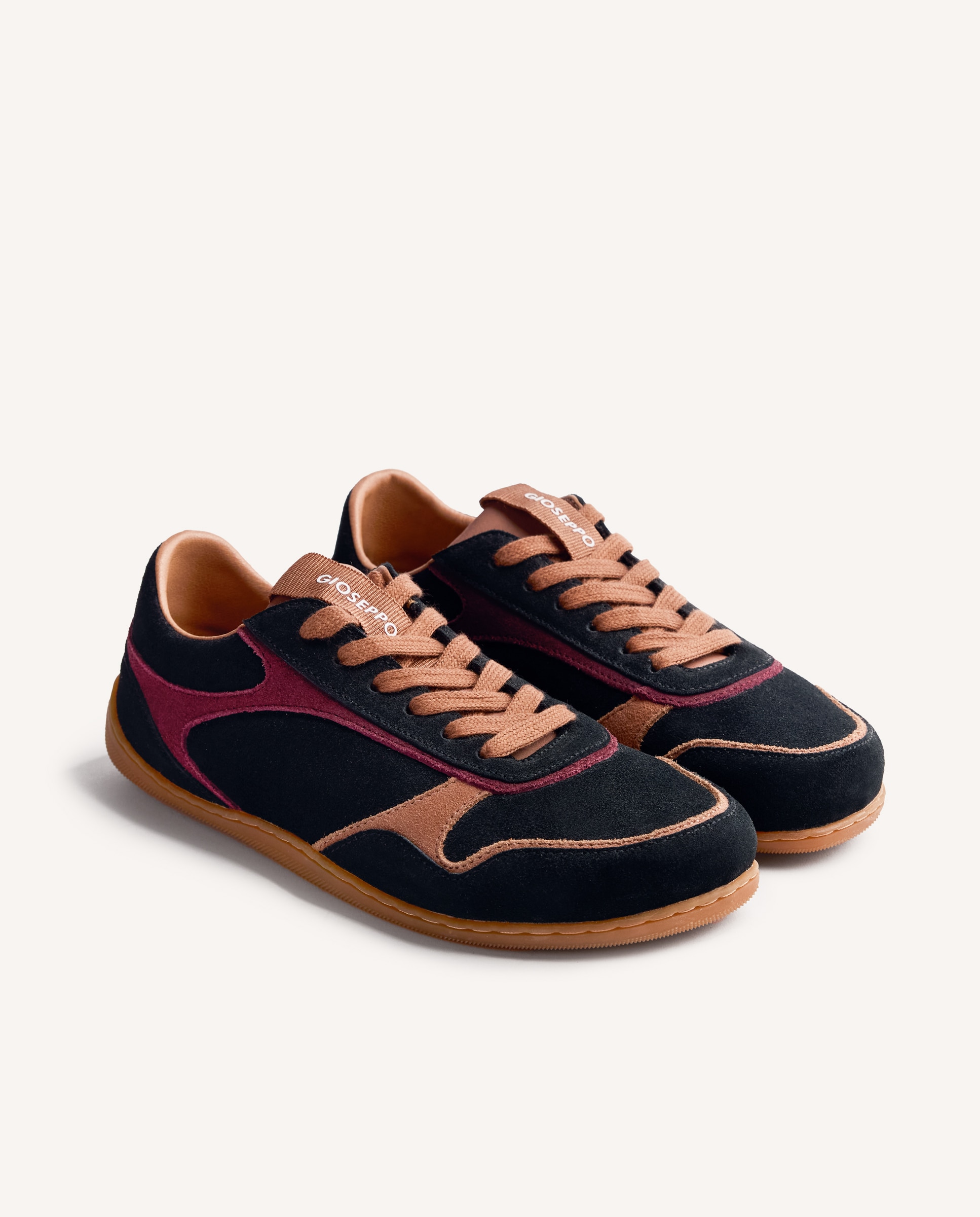 Zapatillas deportivas de mujer de piel serraje con contrastes de color barefoot - Gioseppo - Negro Negro-4