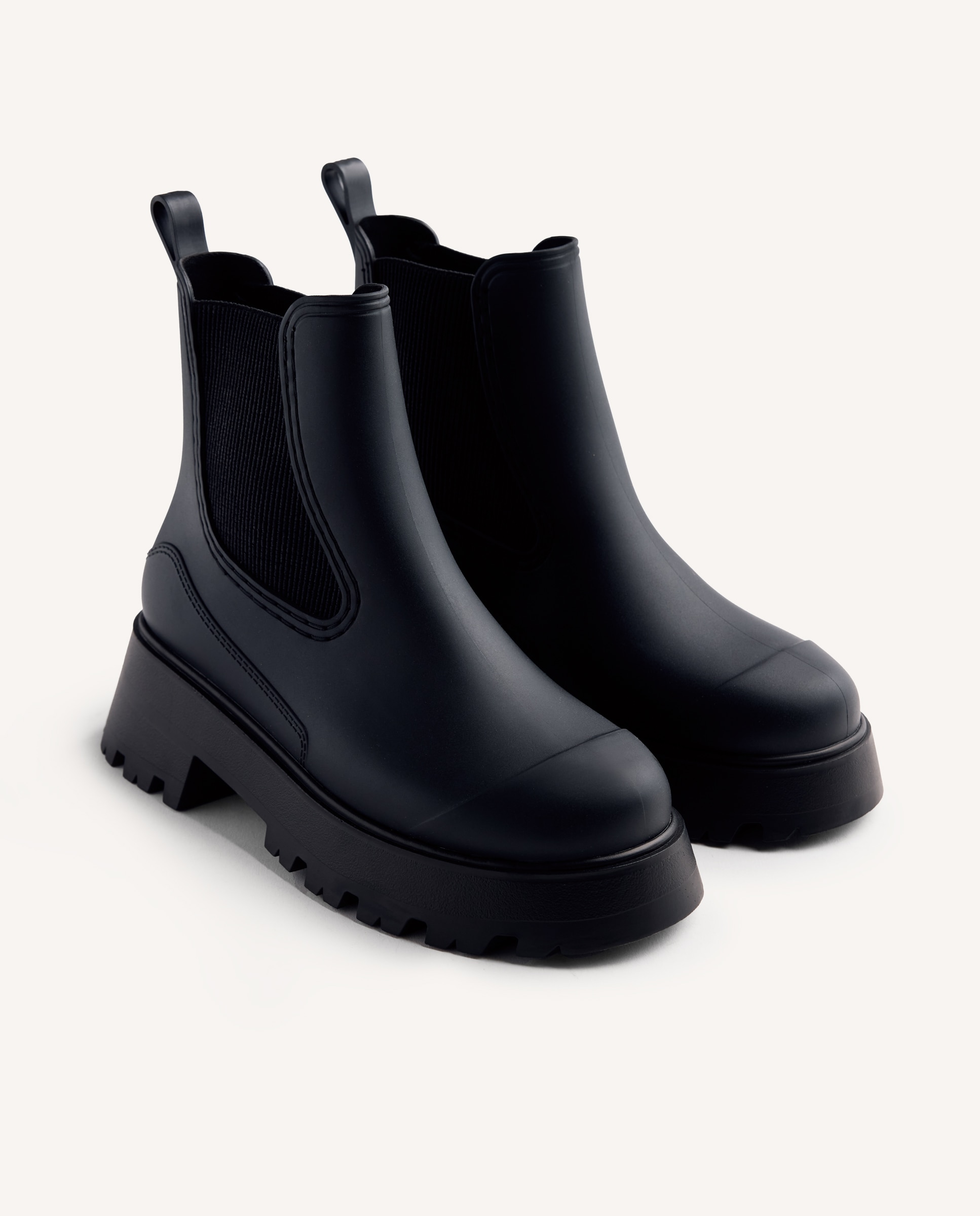 Botas de agua de mujer con plataforma y suela tipo track - Gioseppo - Negro Negro-3
