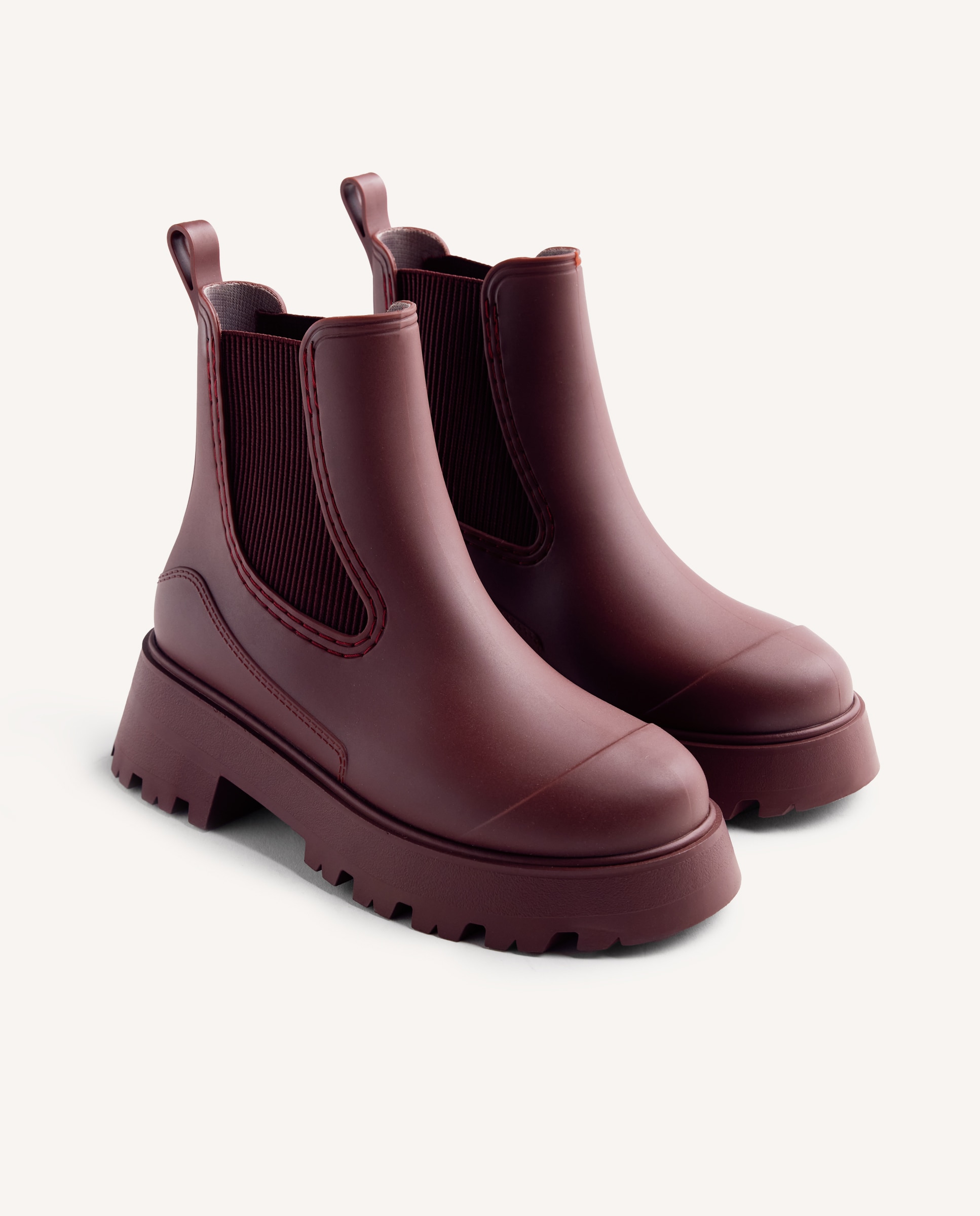 Botas de agua de mujer con plataforma y suela tipo track - Gioseppo - Burdeos Burdeos-3
