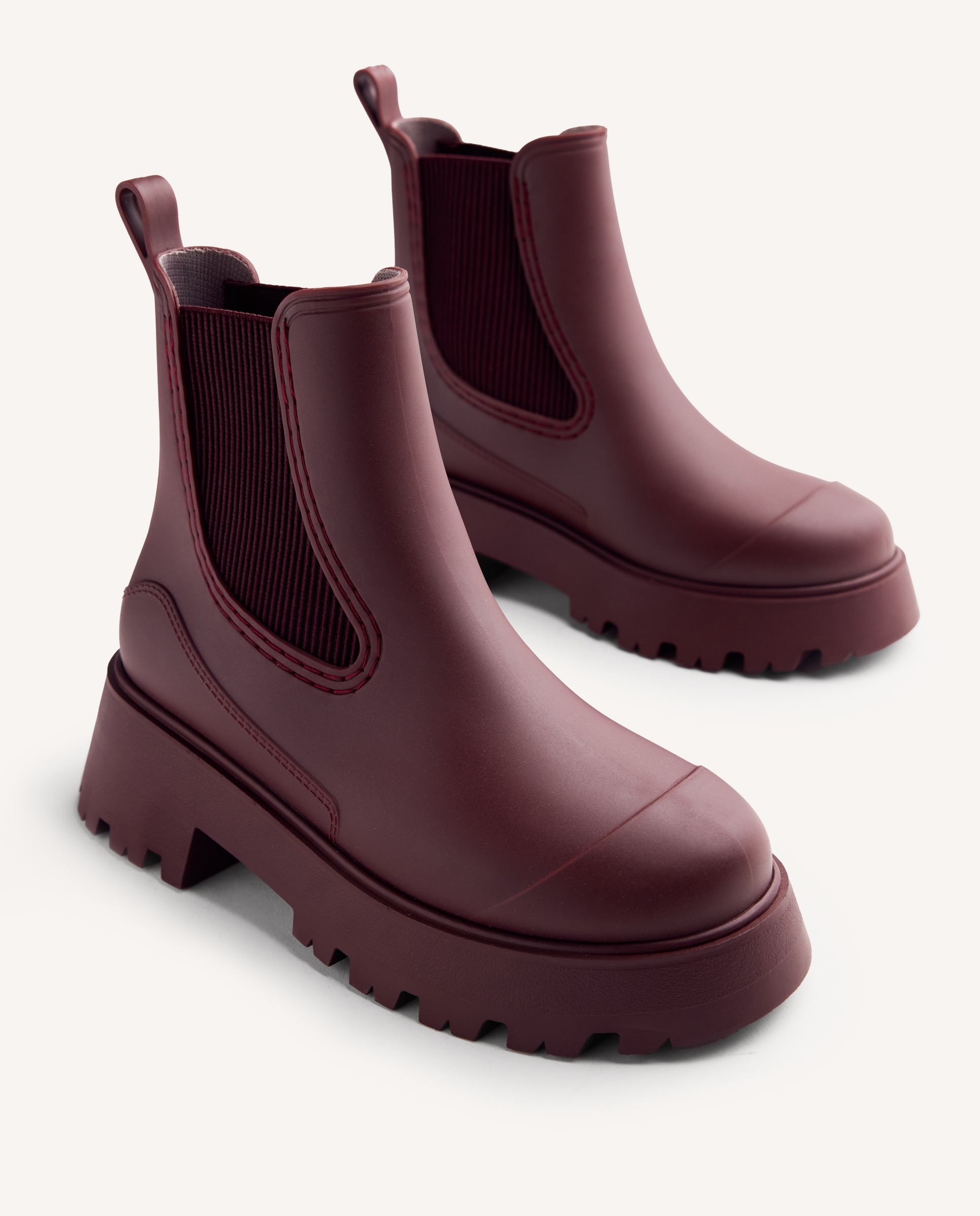 Botas de agua de mujer con plataforma y suela tipo track - Gioseppo - Burdeos Burdeos-6