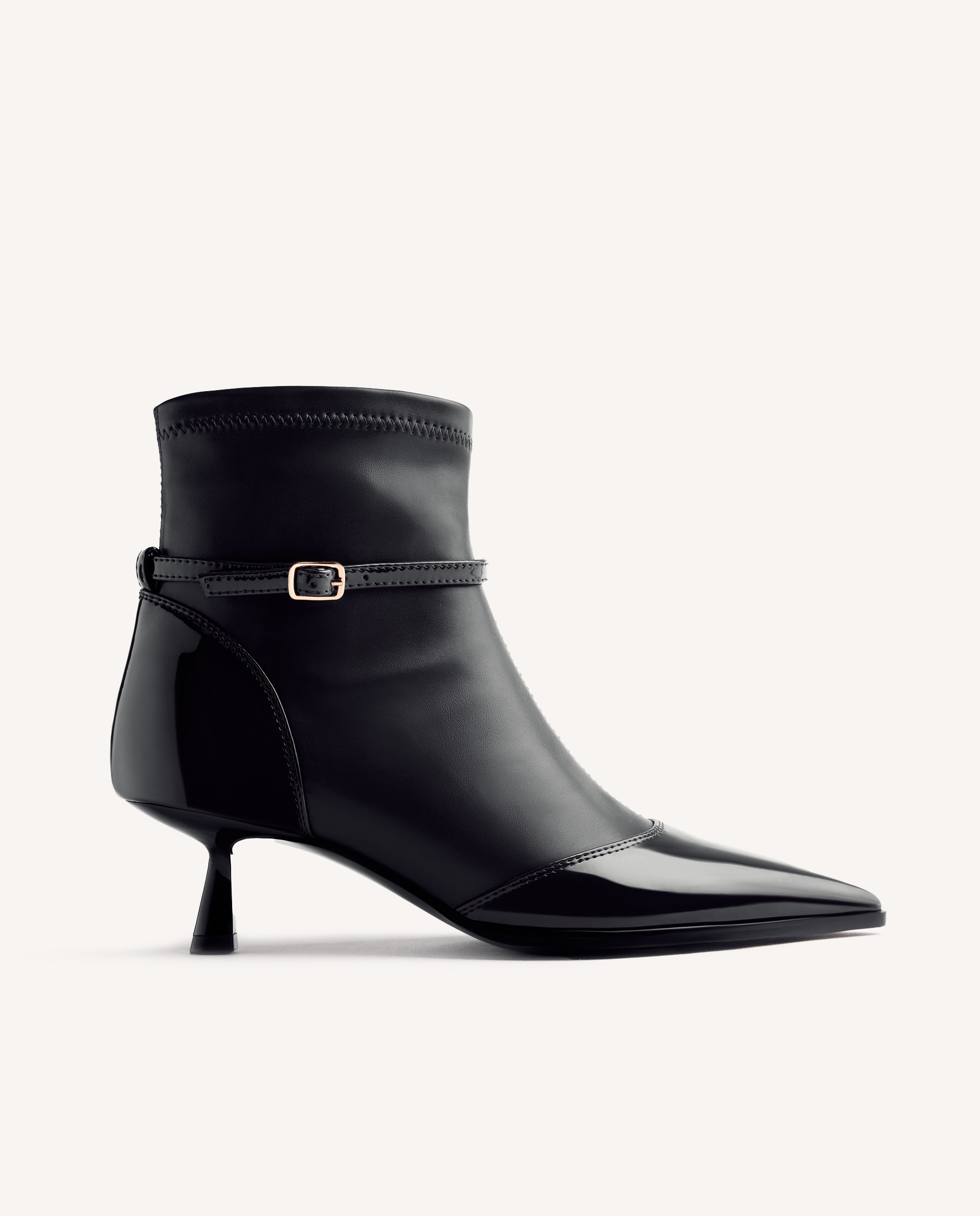 Botines elásticos de mujer con tacón bajo tipo kitten y pulsera en el tobillo - Gioseppo - Negro Negro-1