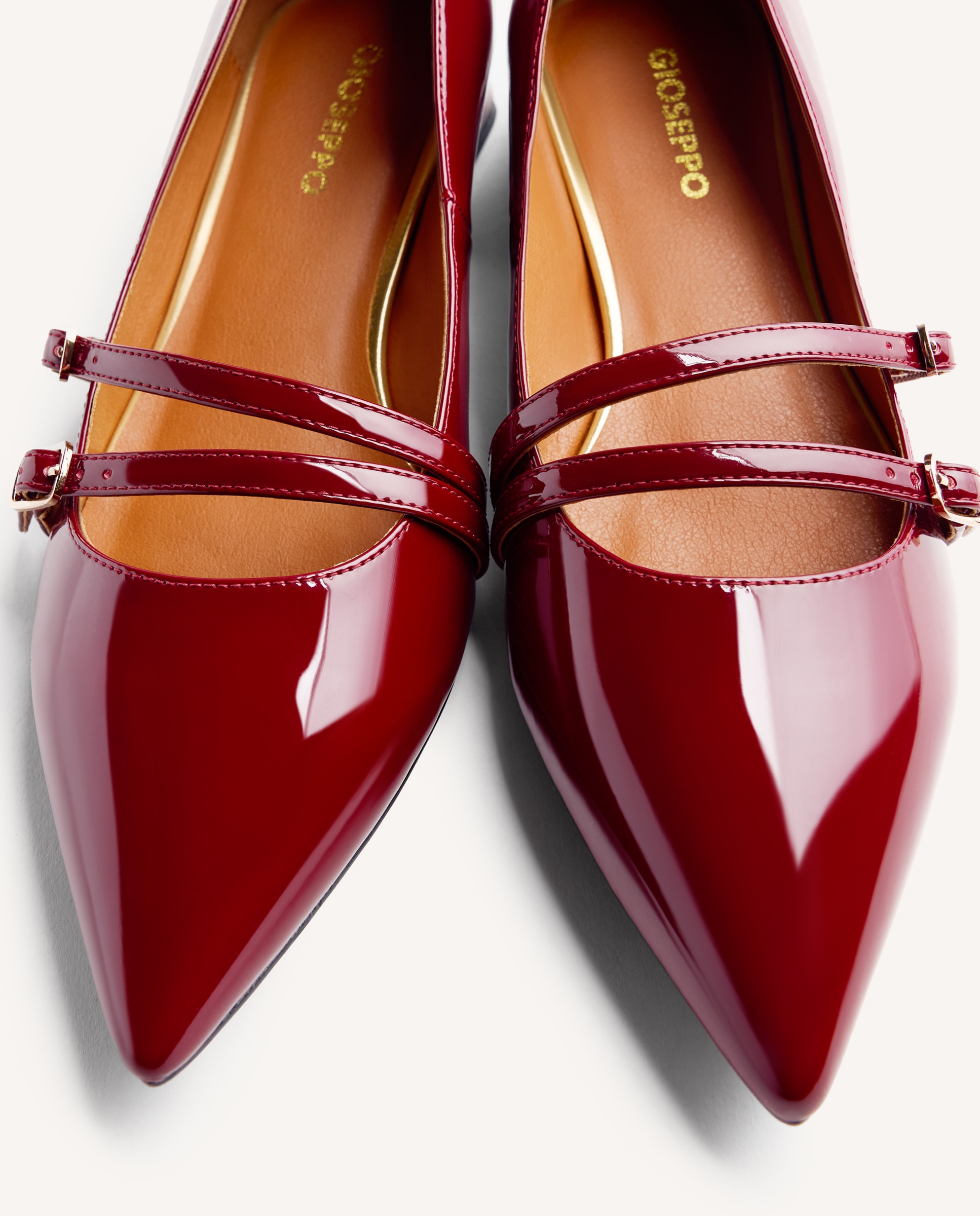 Imagen 3 de Zapatos de salón de mujer con acabado en efecto charol con tiras - Burdeos Burdeos