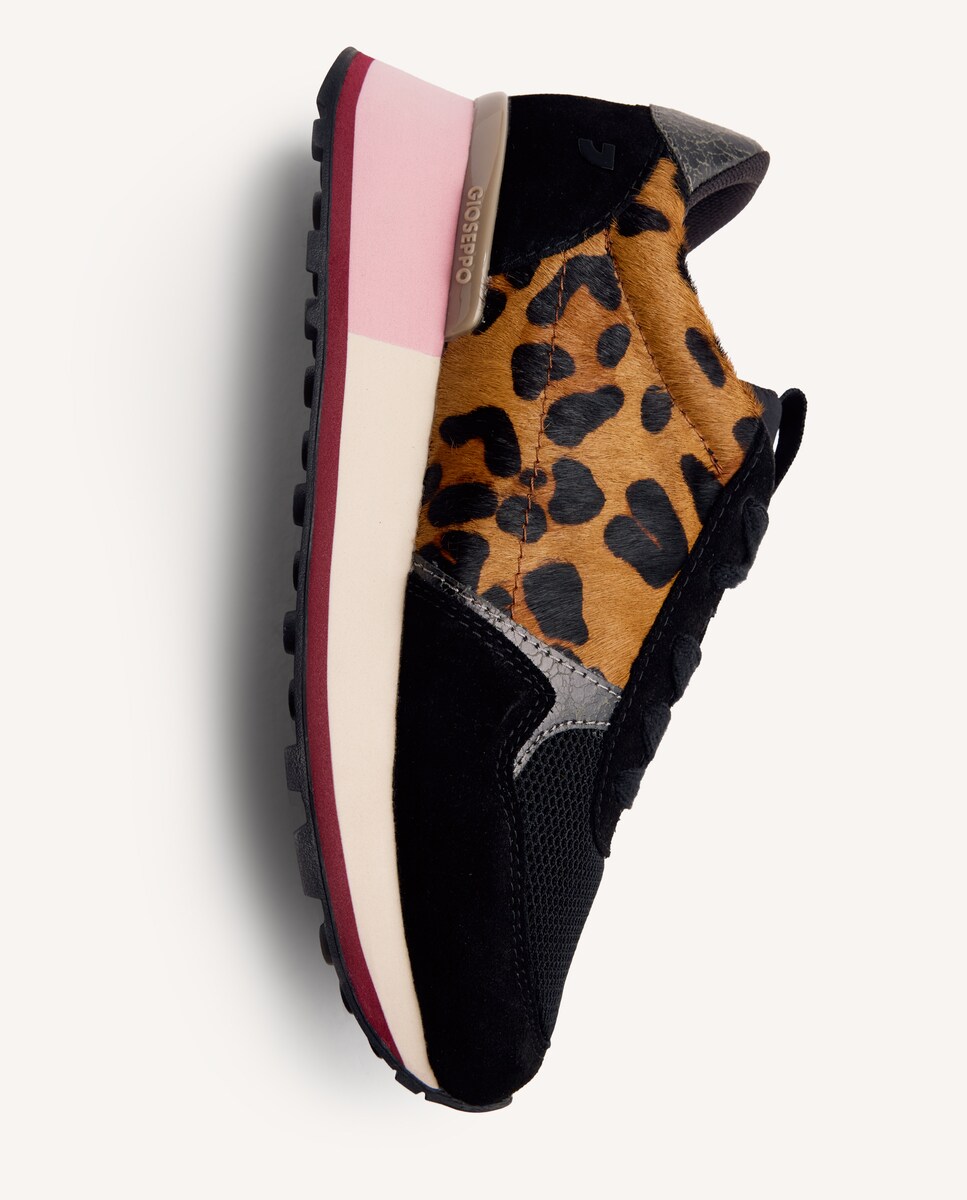 Zapatillas deportivas de mujer de piel serraje con estampado