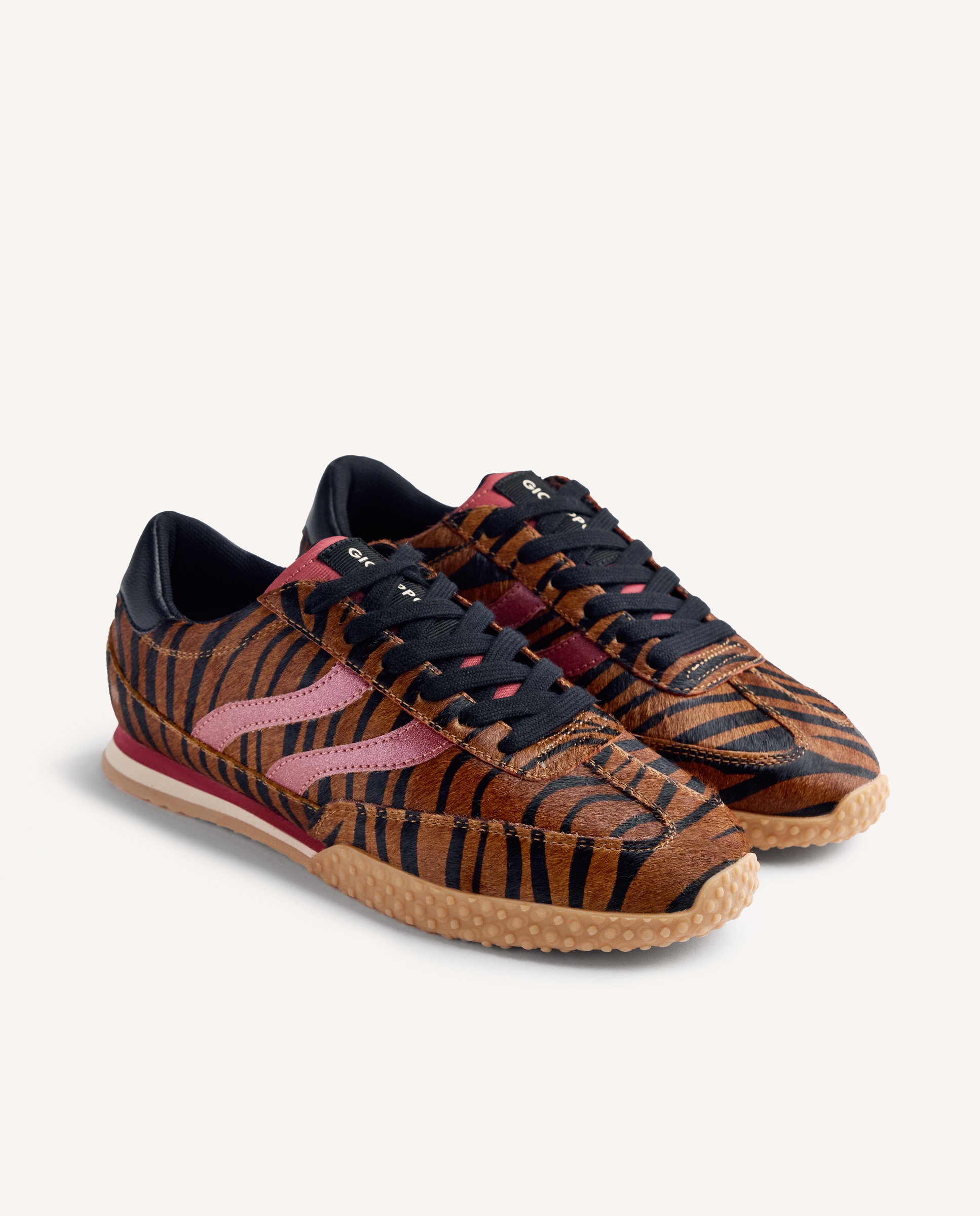 Zapatillas deportivas de mujer de piel con piezas brillantes - Gioseppo - Estampado Estampado-4