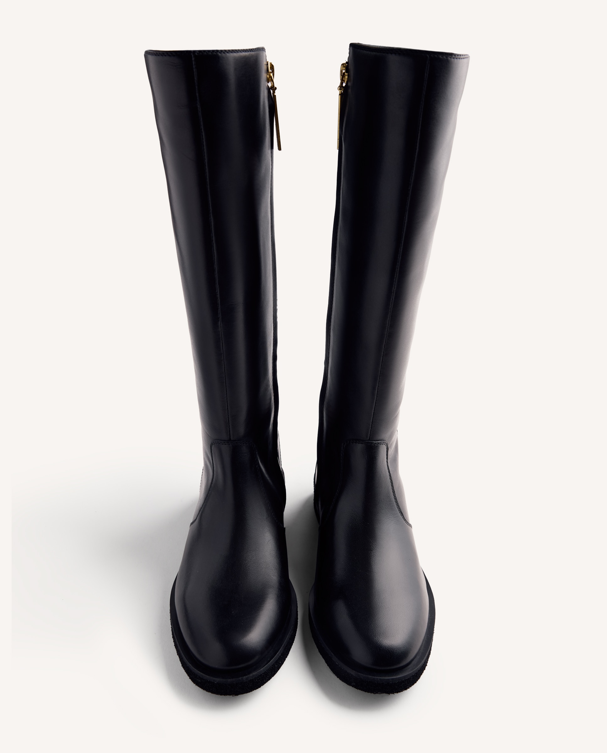 Botas básicas de mujer de piel con caña ancha y punta redonda - Gioseppo - Negro Negro-3