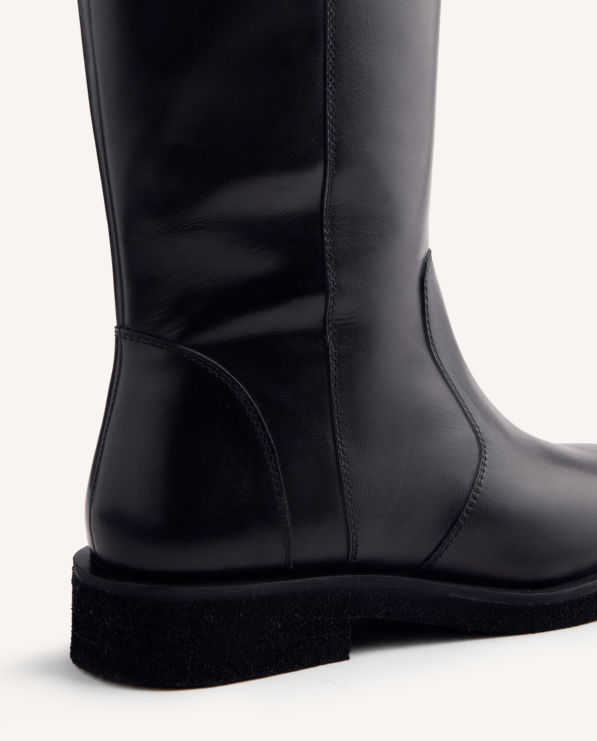 Botas básicas de mujer de piel con caña ancha y punta redonda - Gioseppo - Negro Negro-6