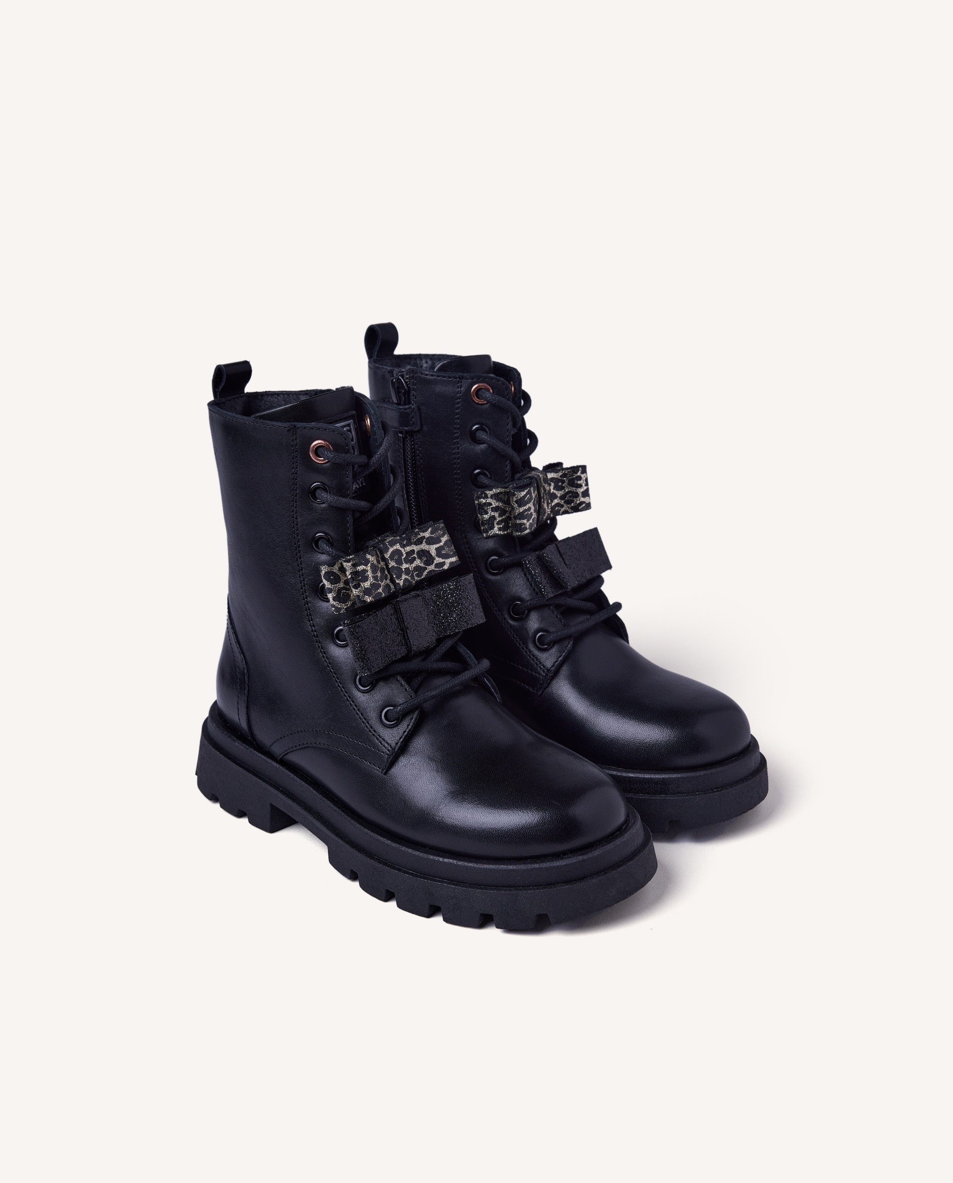 Botas de niña piel lazos - Gioseppo - Negro Negro-2