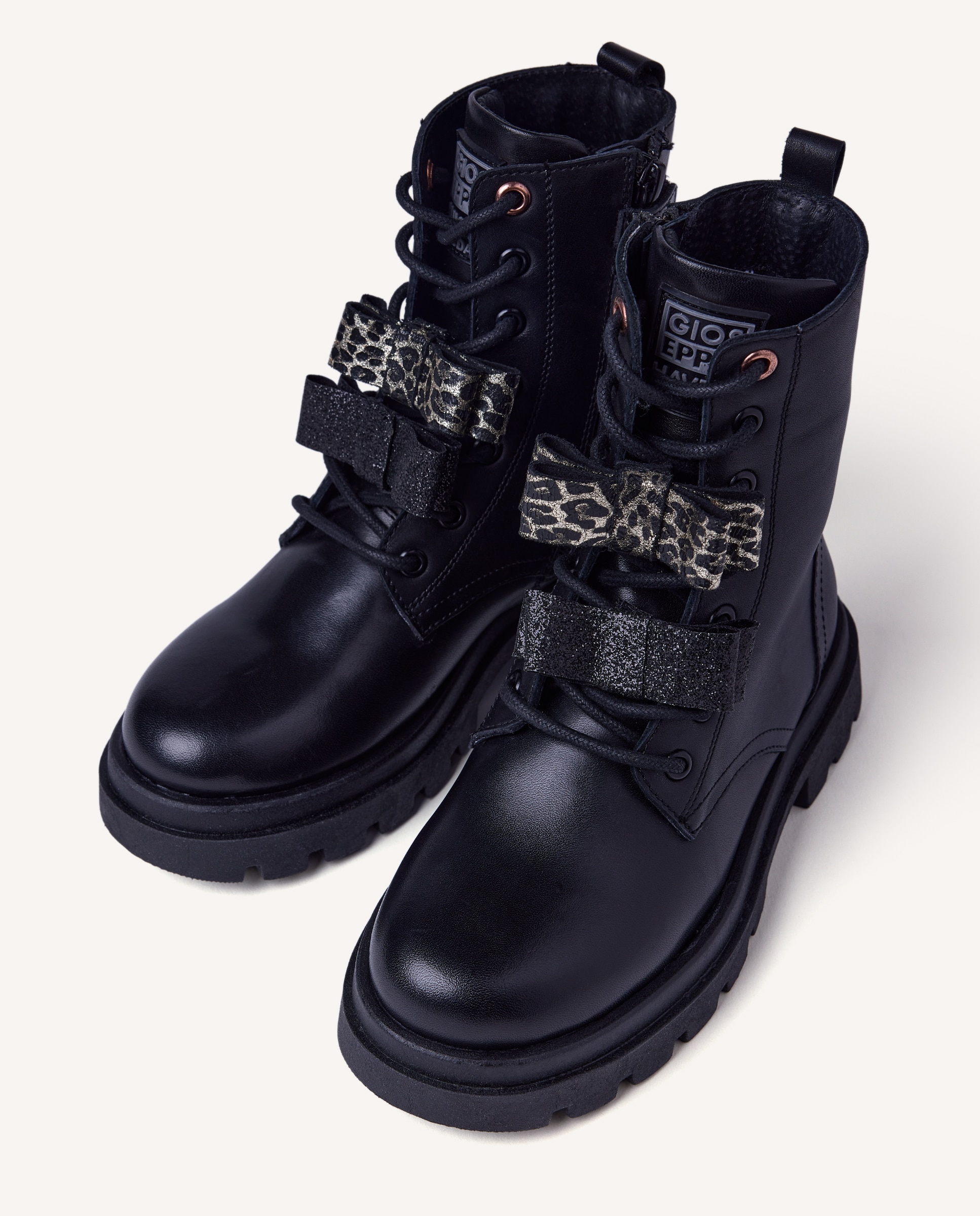 Botas de niña piel lazos - Gioseppo - Negro Negro-3