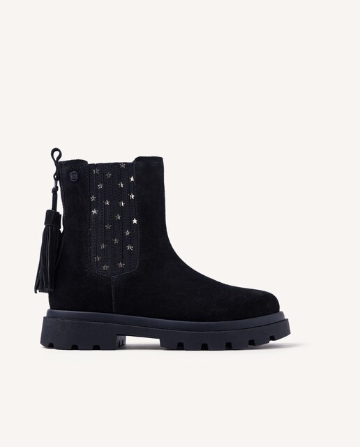 Imagen 0 de Botas de niña tipo chelsea de serraje con detalles