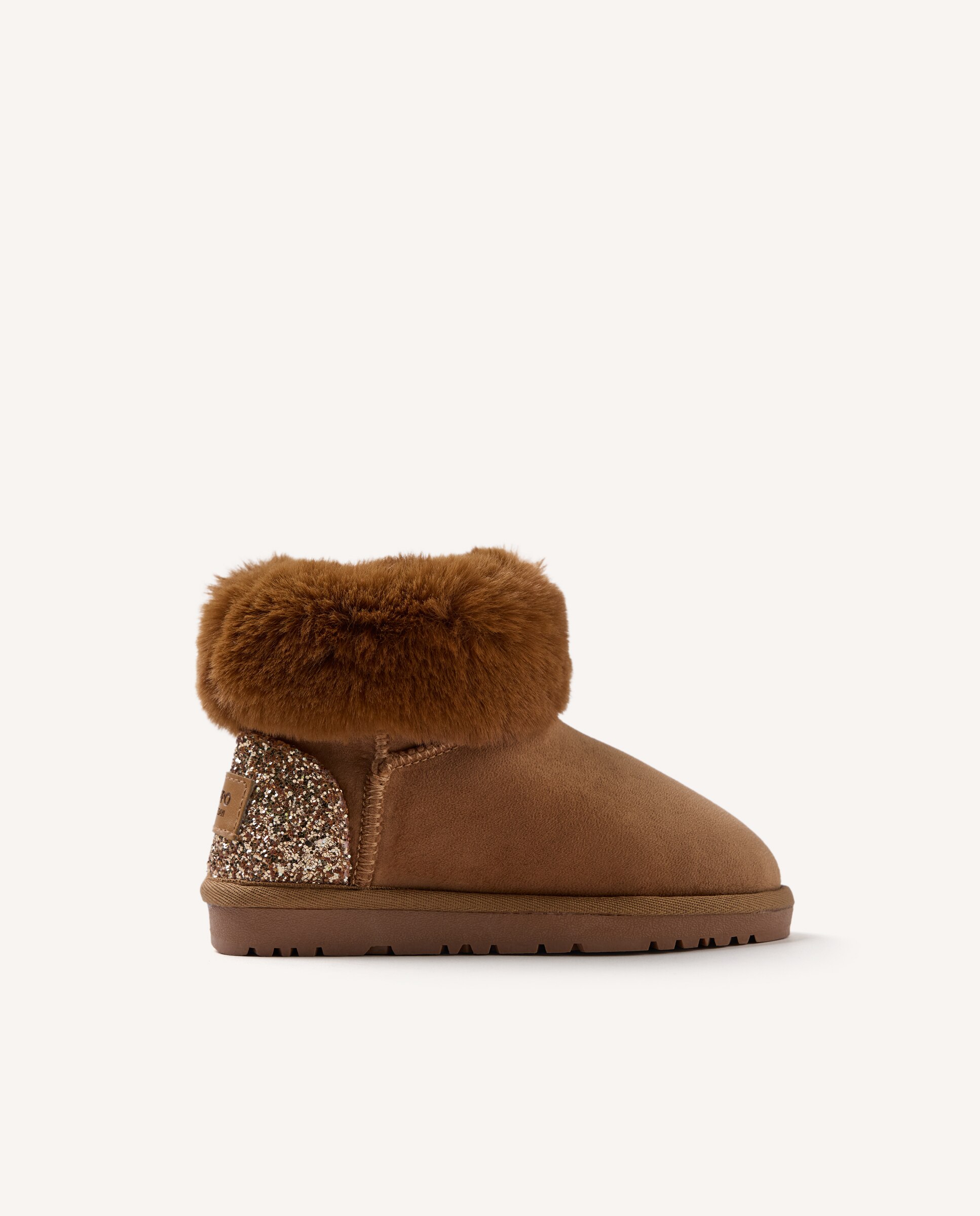 Botas australianas de niña con brillo y collarín de pelo - Gioseppo - Cuero Cuero-1