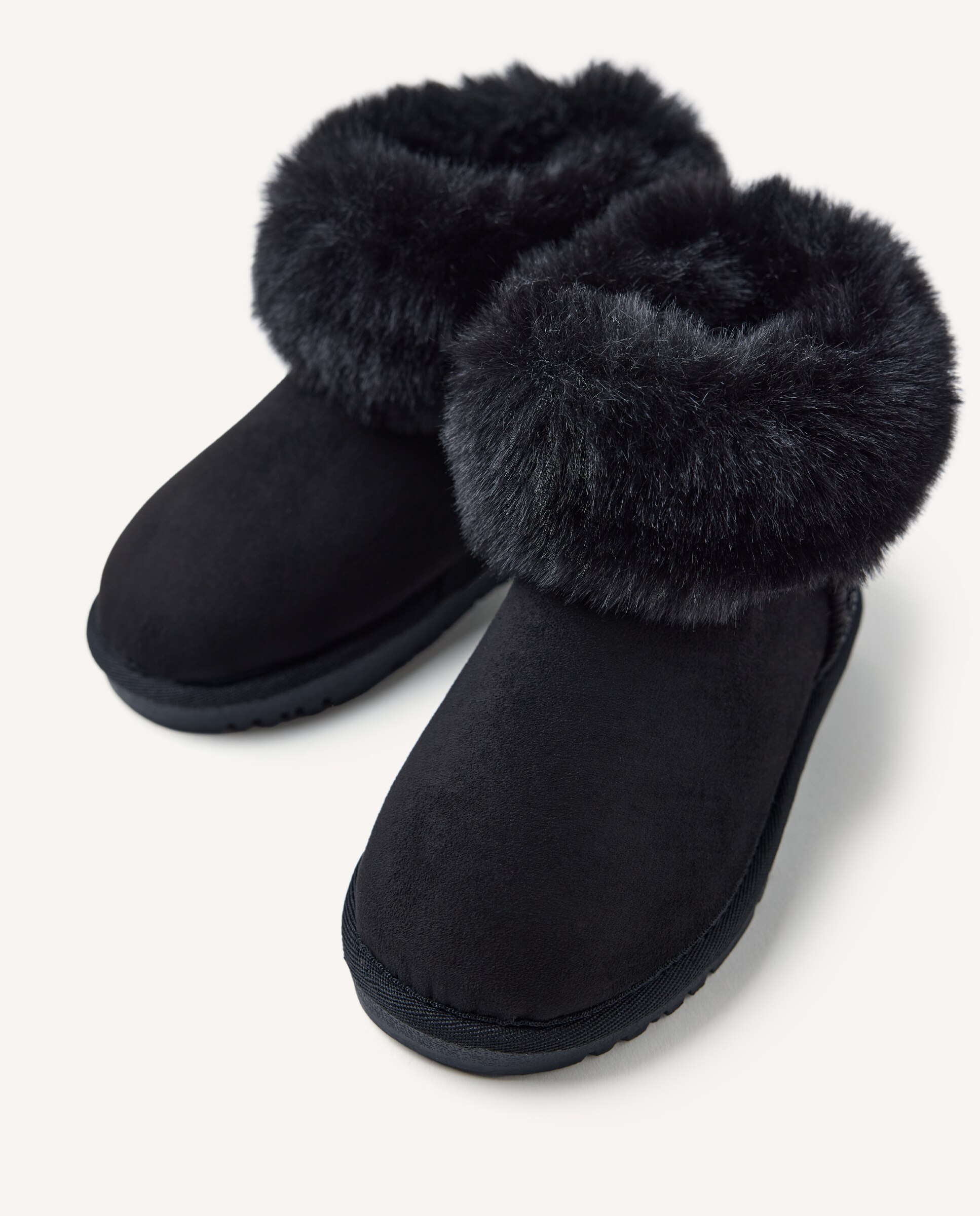 Botas australianas de niña con brillo y collarín de pelo - Gioseppo - Negro Negro-3