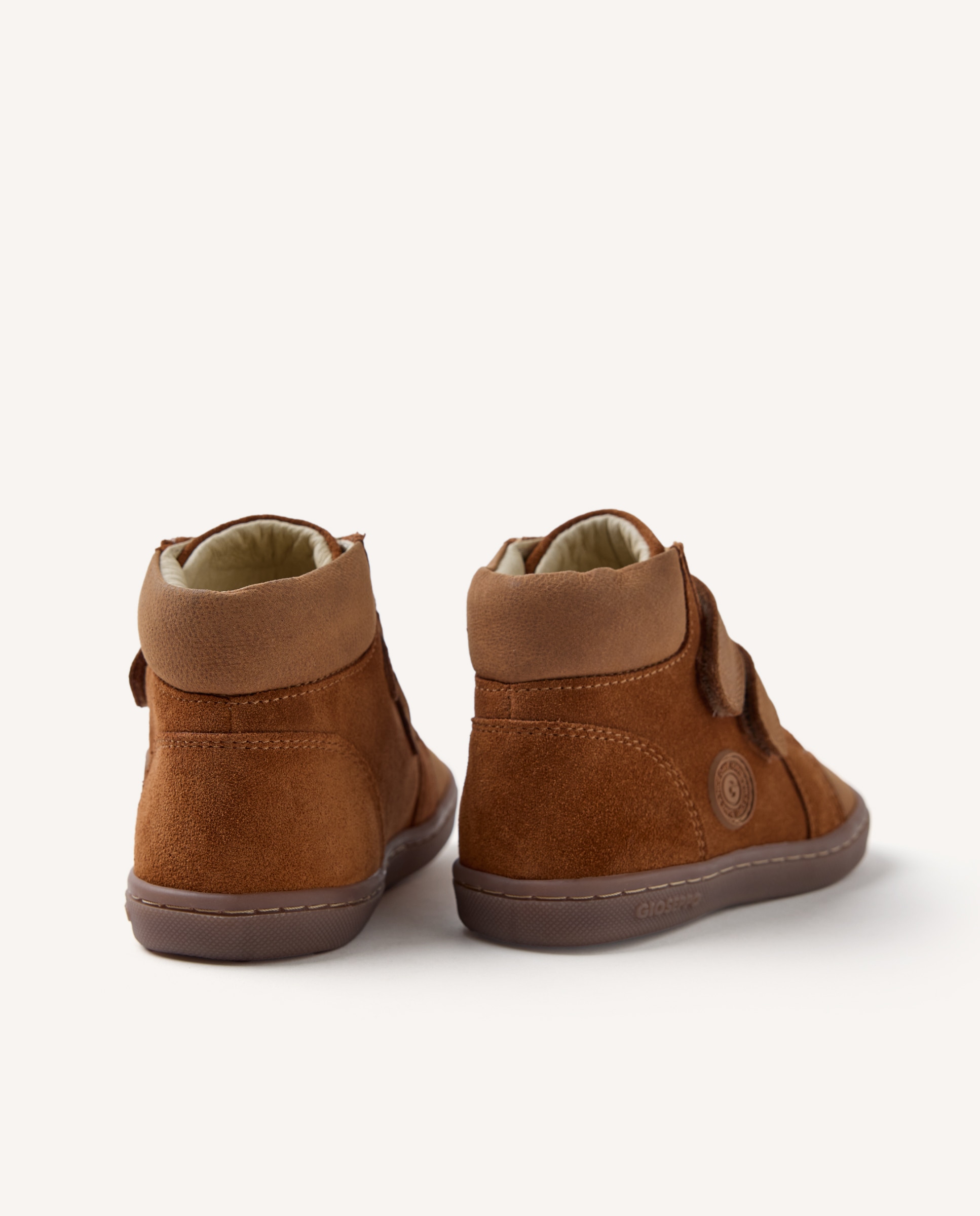 Botines de niño con cierres ajustables de piel serraje barefoot - Gioseppo - Cuero Cuero-4