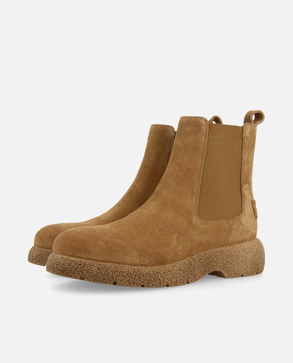 Botas de pelo de mujer de piel serraje estilo chelsea - Gioseppo - Topo Topo-4