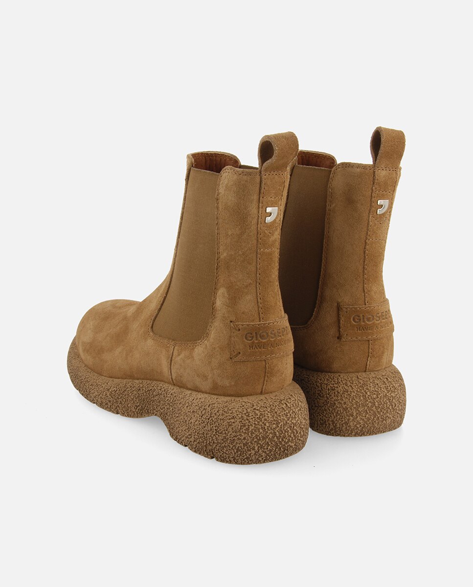 Botas de pelo de mujer de piel serraje estilo chelsea - Gioseppo - Topo Topo-3