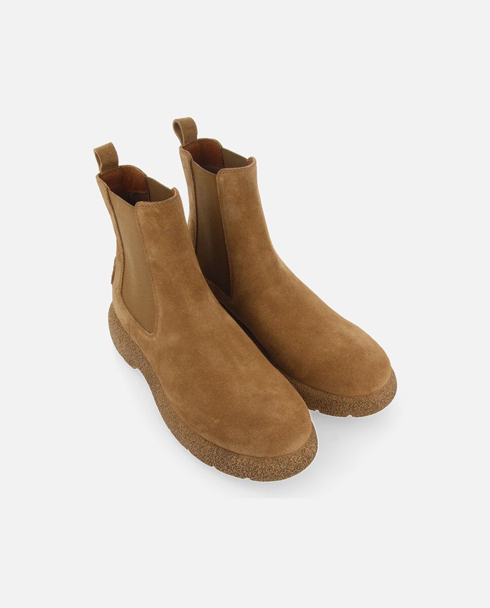 Botas de pelo de mujer de piel serraje estilo chelsea - Gioseppo - Topo Topo-5