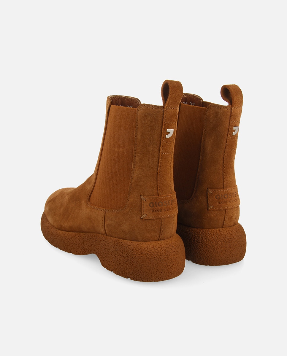 Botas de pelo de mujer de piel serraje estilo chelsea - Gioseppo - Cuero Cuero-3