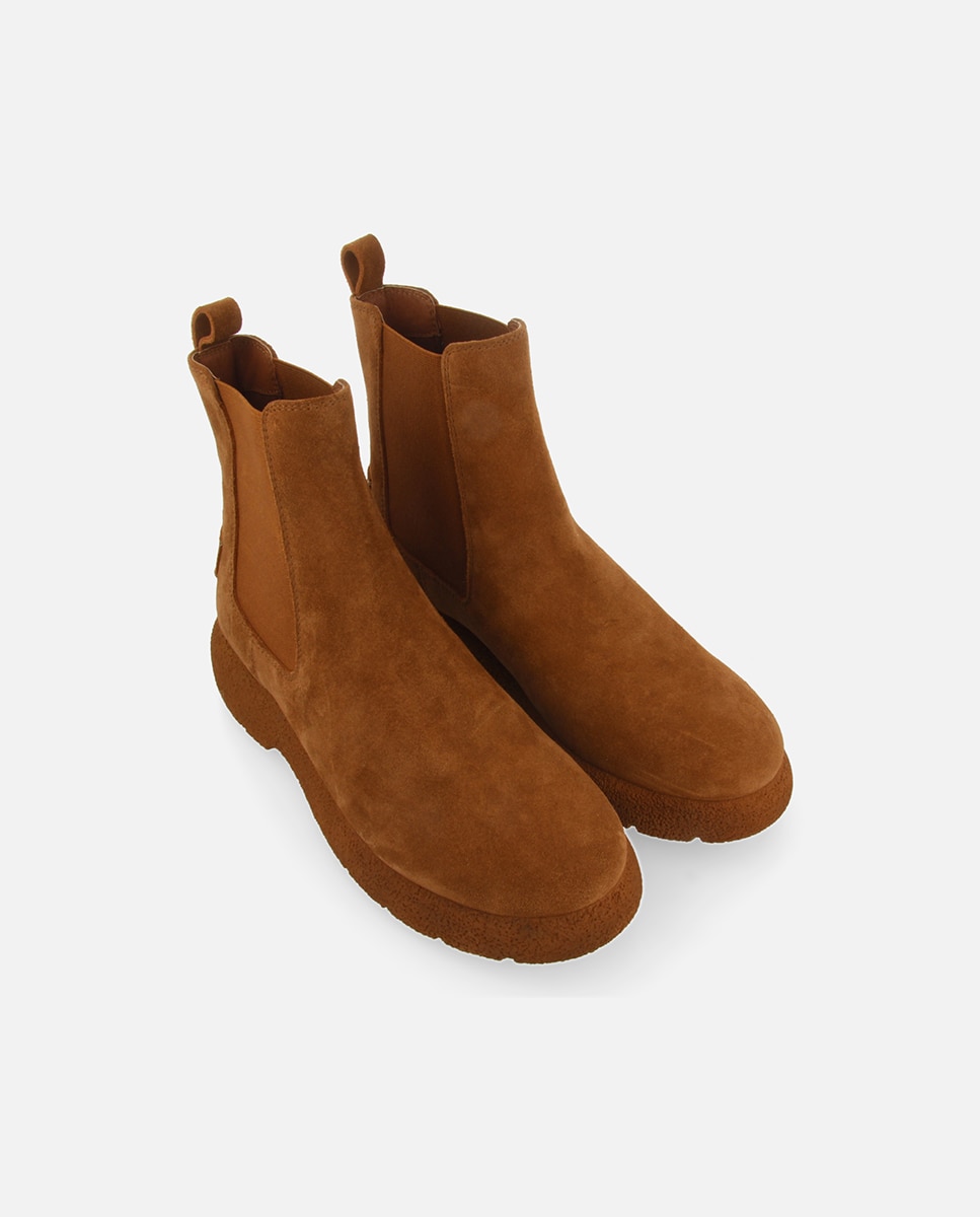 Botas de pelo de mujer de piel serraje estilo chelsea - Gioseppo - Cuero Cuero-5