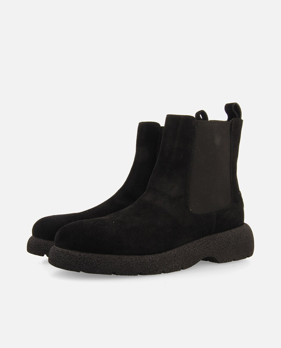 Botas de pelo de mujer de piel serraje estilo chelsea - Gioseppo - Negro Negro-4