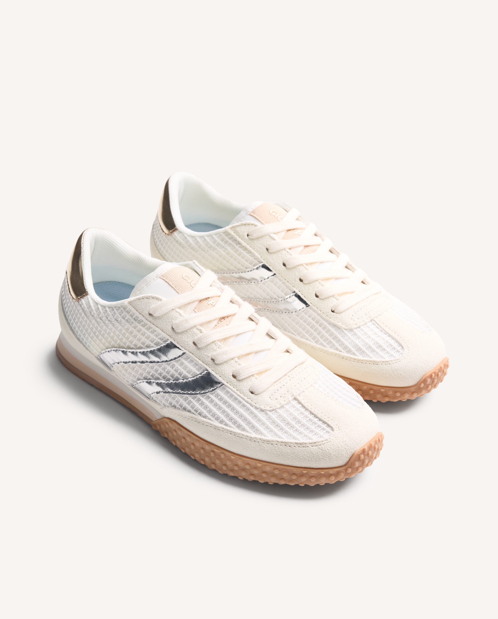 Imagen 4 de Zapatillas piel y rejilla - Gioseppo - Rosa pastel Blanco