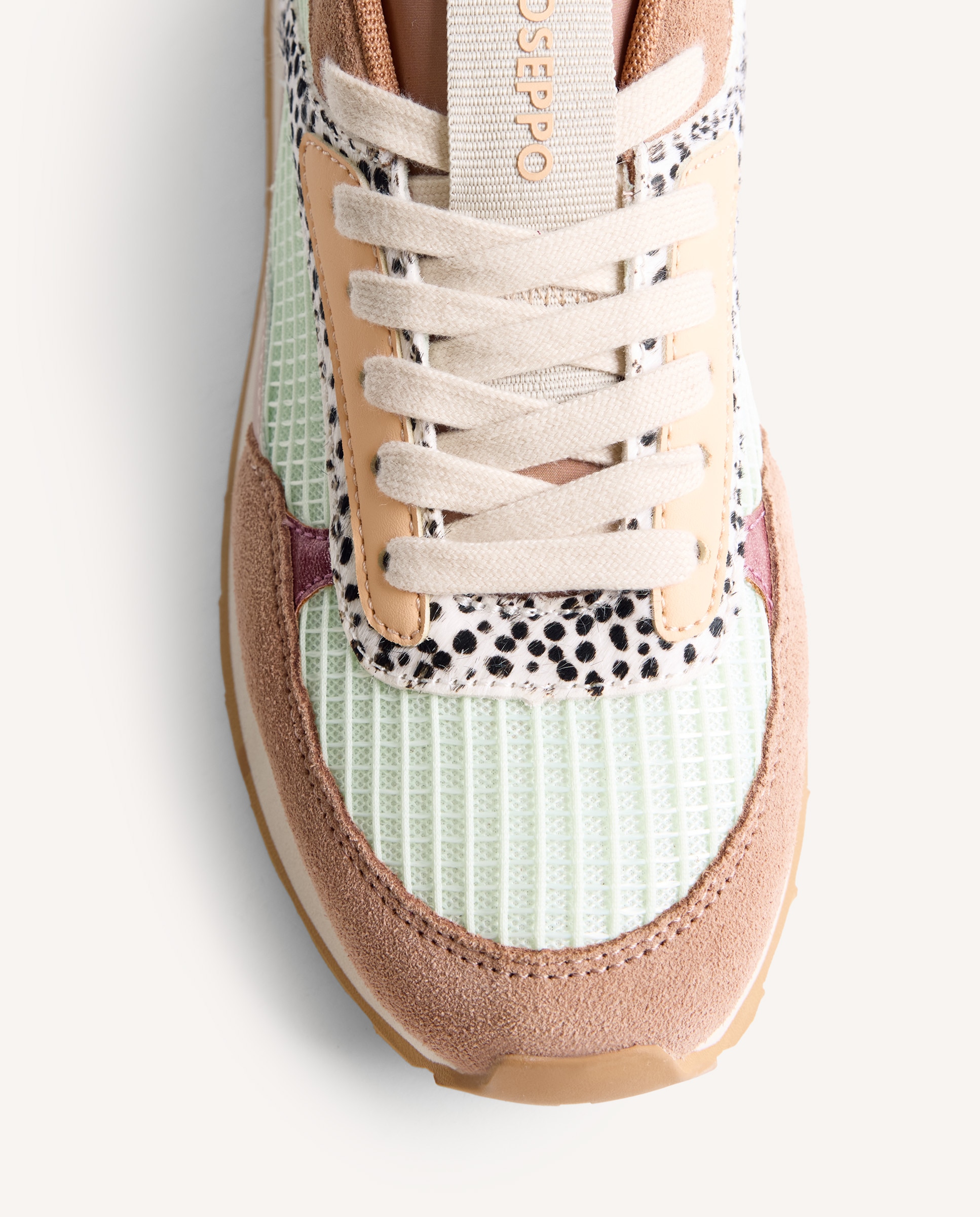 Zapatillas deportivas de mujer de piel serraje, rejilla y estampado - Gioseppo - Multicolor Multicolor-3