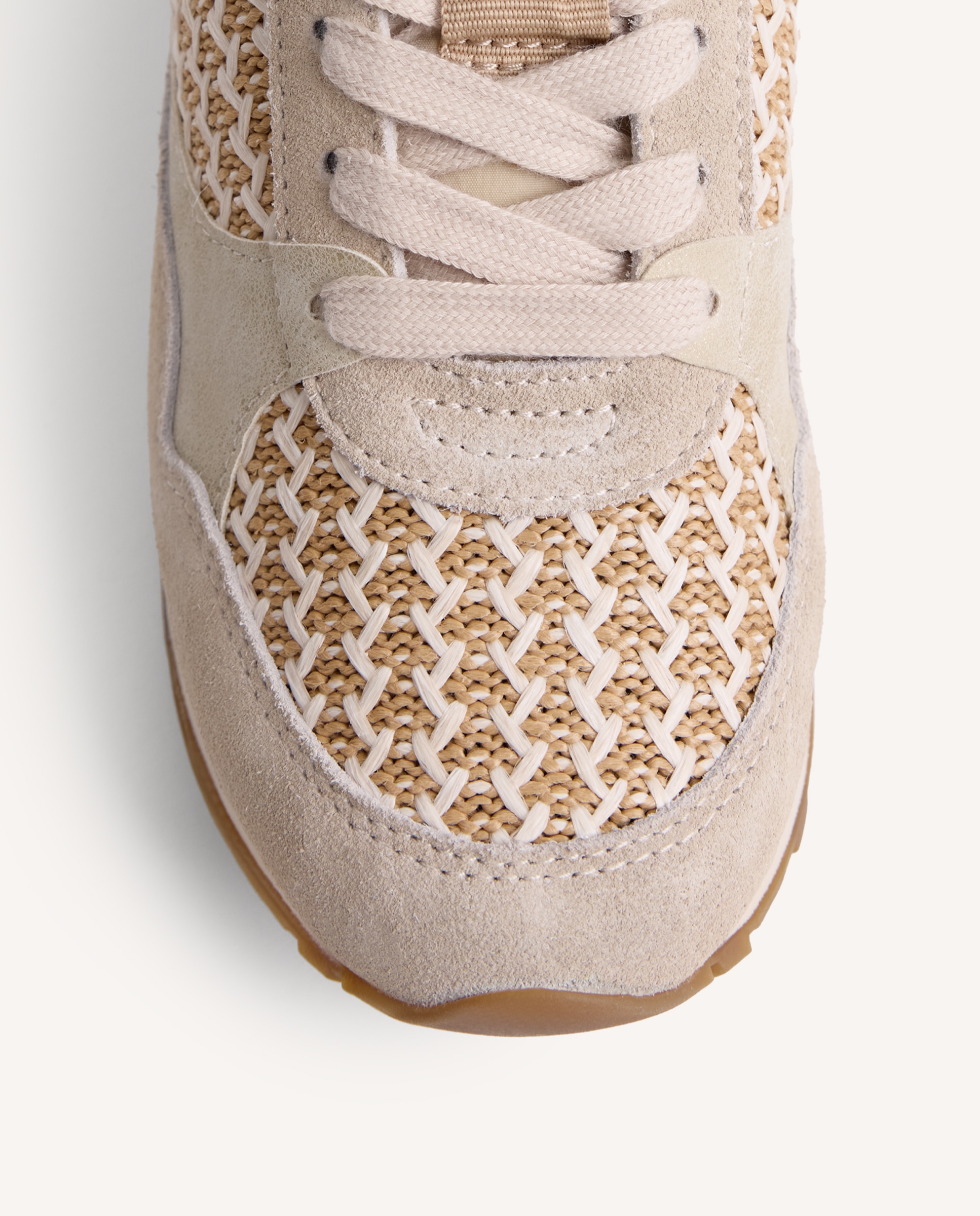Zapatillas con cuña de mujer con piel serraje, rafia con trenzado bicolor y cuña interna - Gioseppo - Beige Beige-2
