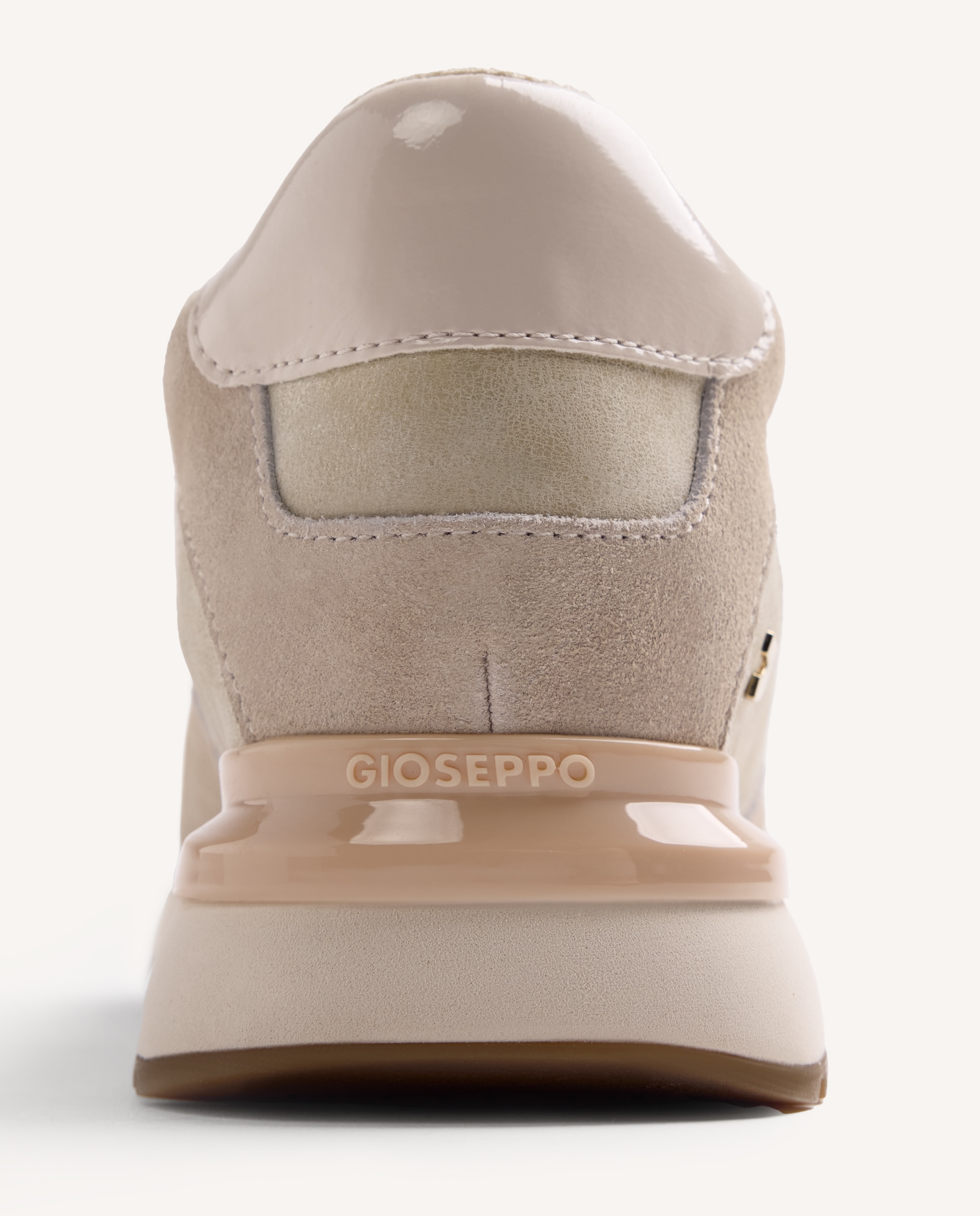 Zapatillas con cuña de mujer con piel serraje, rafia con trenzado bicolor y cuña interna - Gioseppo - Beige Beige-4