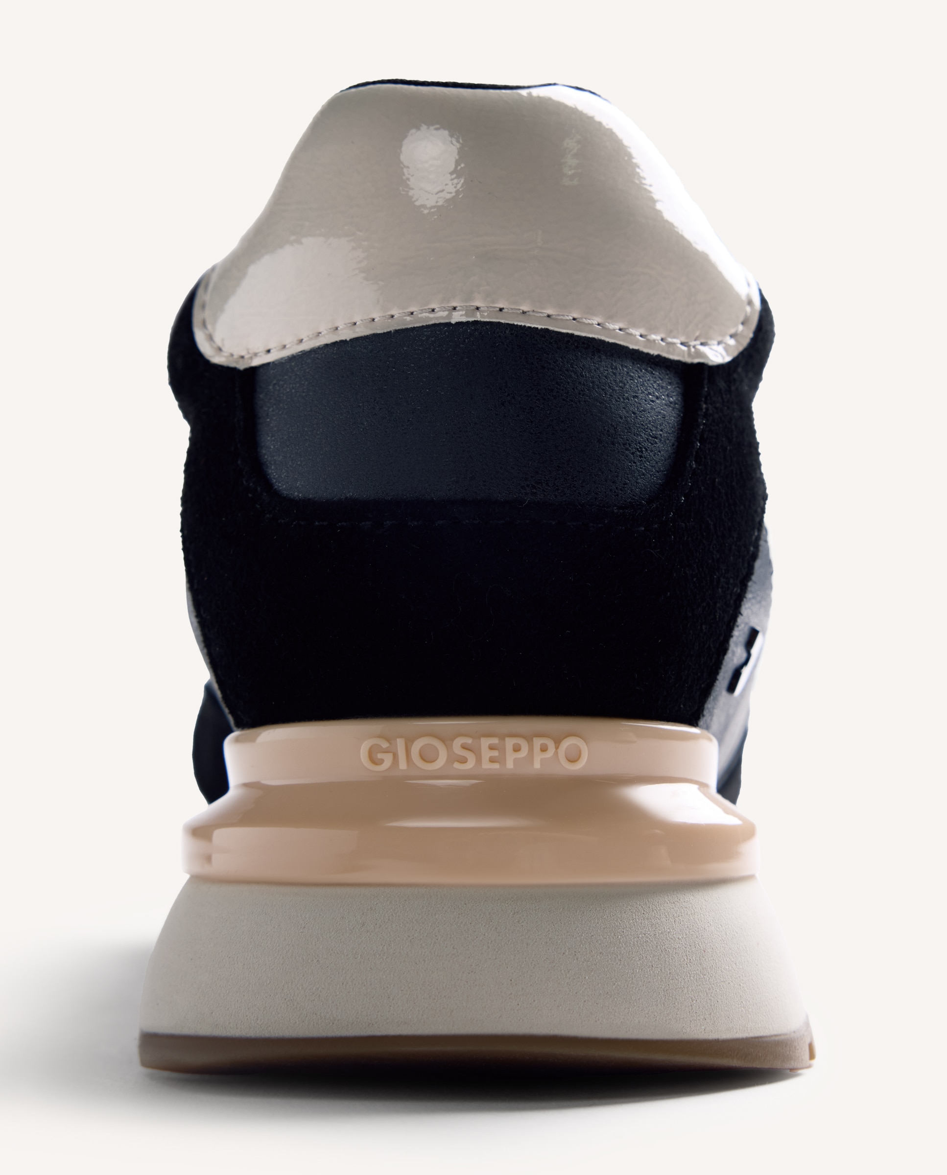 Zapatillas con cuña de mujer con piel serraje, rafia con trenzado bicolor y cuña interna - Gioseppo - Negro / Naranja Negro / Naranja-4