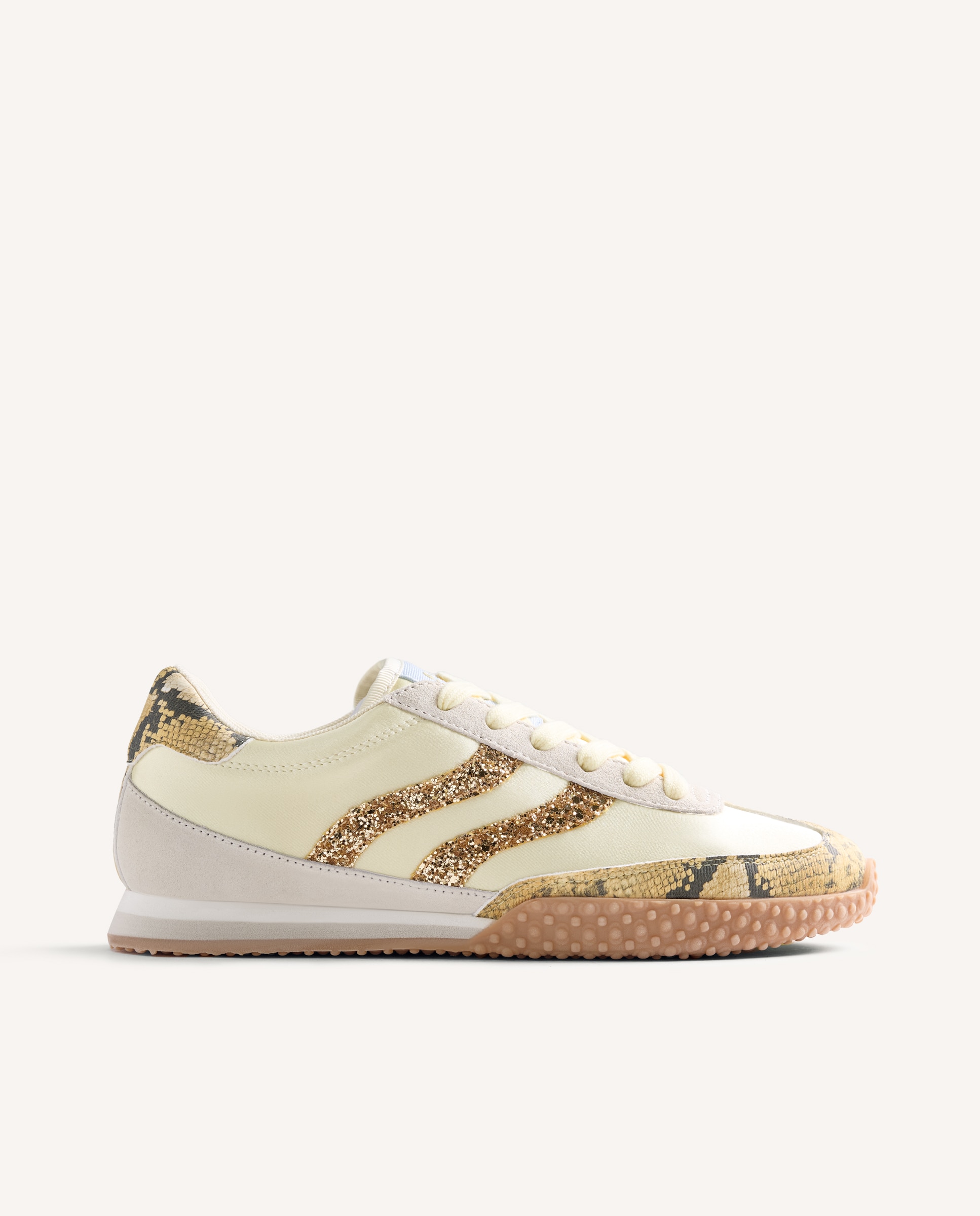 Gioseppo - Zapatillas deportivas de mujer de piel con estampado de serpiente y detalles brillantes.
