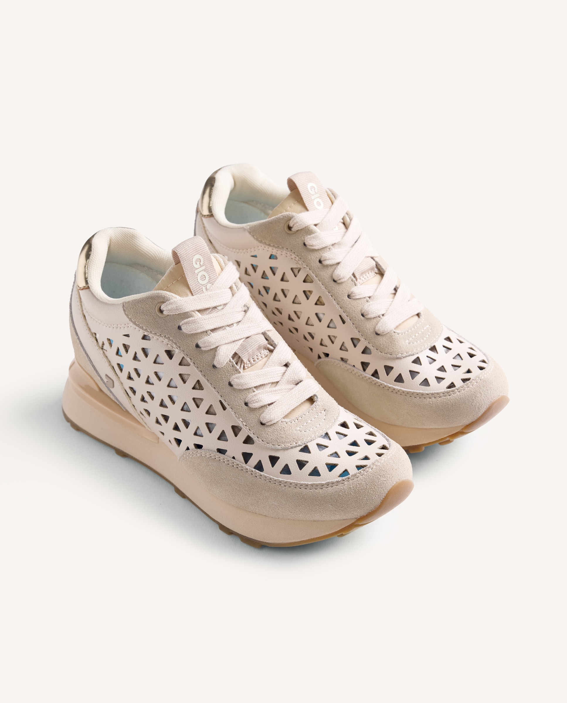 Zapatillas con cuña de mujer caladas con cuña interna - Gioseppo - Beige Beige-3
