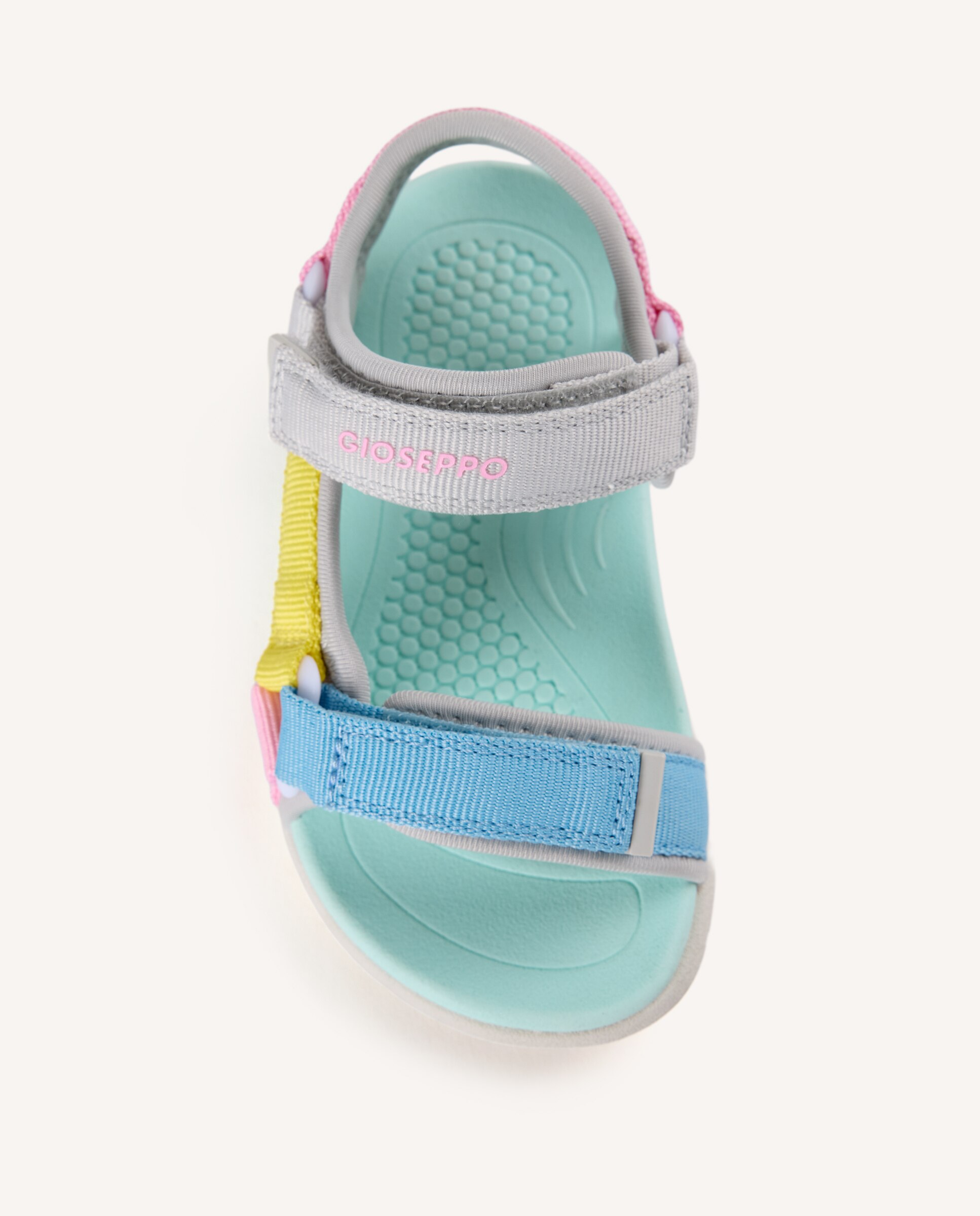 Sandalias abiertas de niña estilo californianas con contrastes de color - Gioseppo - Gris / Rosa Gris / Rosa-3