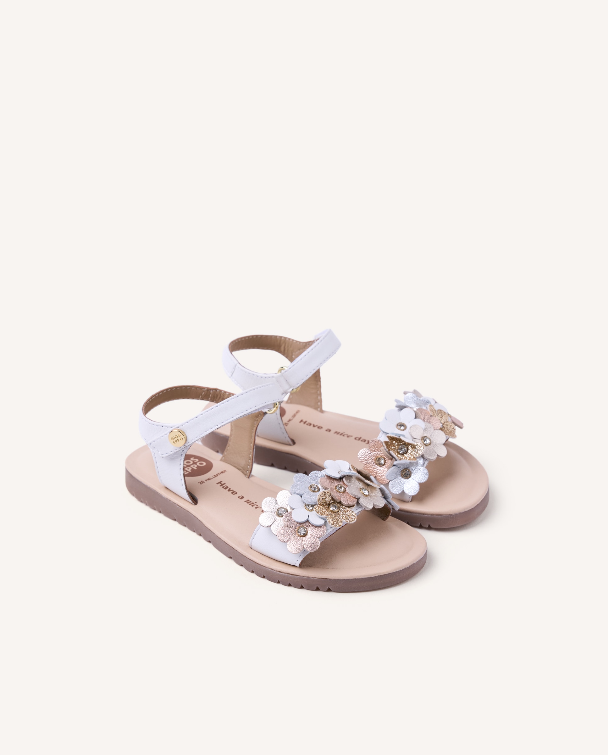 Sandalias piel flores - Gioseppo - Blanco Blanco-3