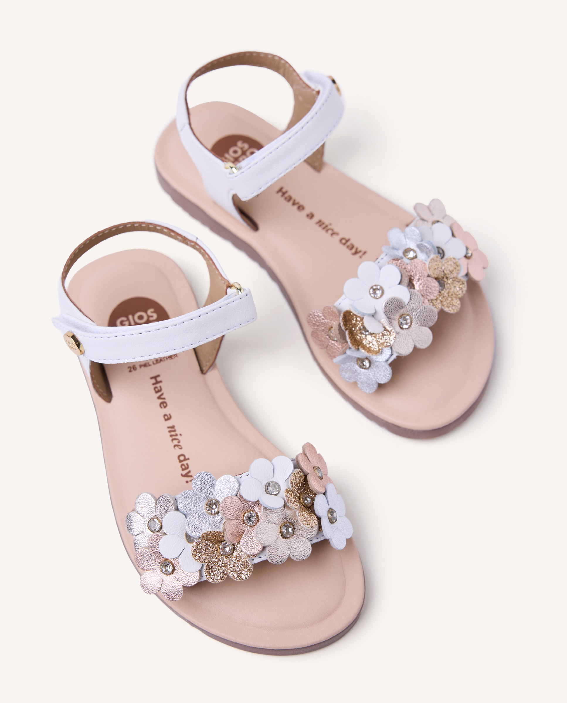 Sandalias piel flores - Gioseppo - Blanco Blanco-2