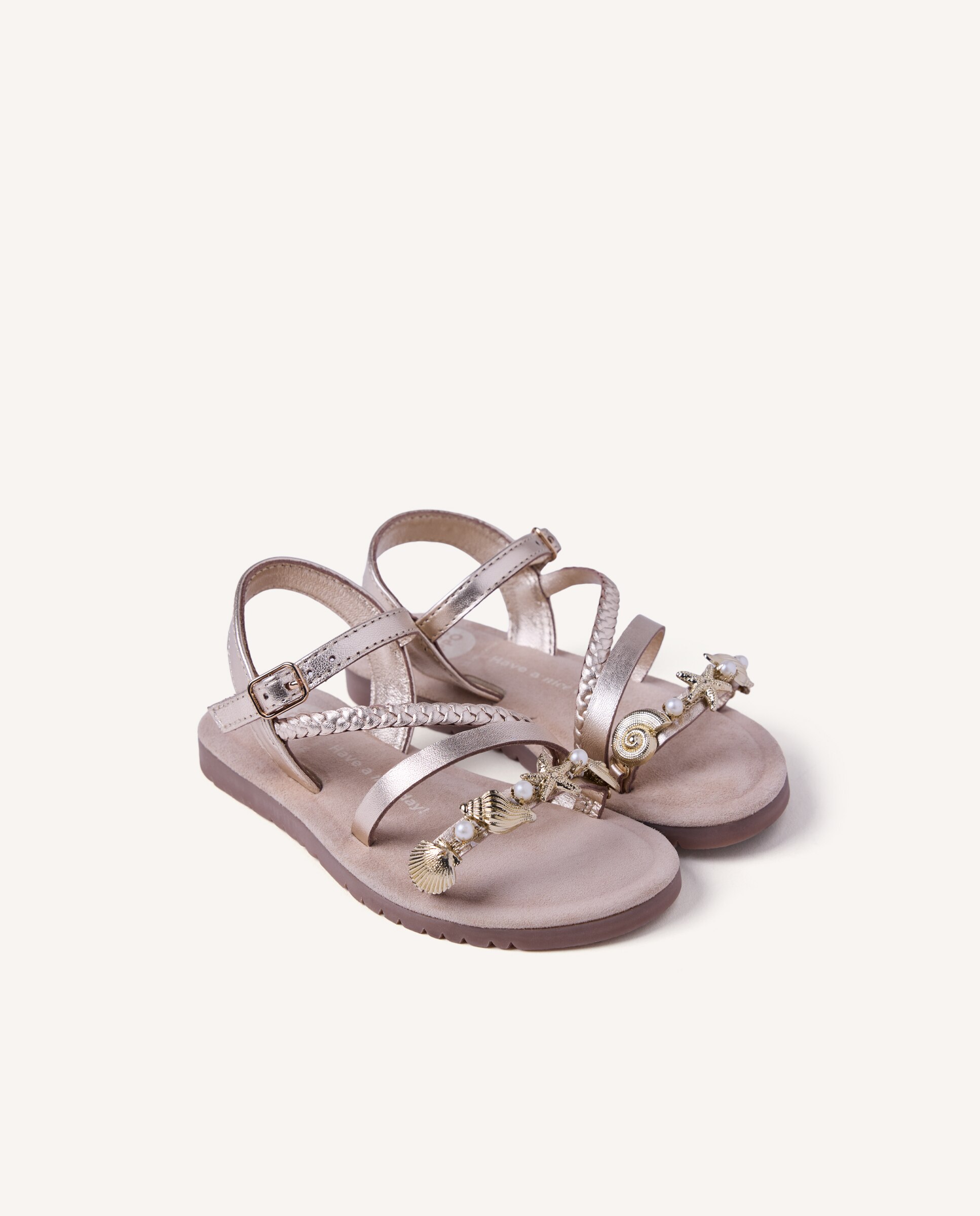 Imagen 2 de Sandalias piel brillo y abalorios - Gioseppo - Oro Oro