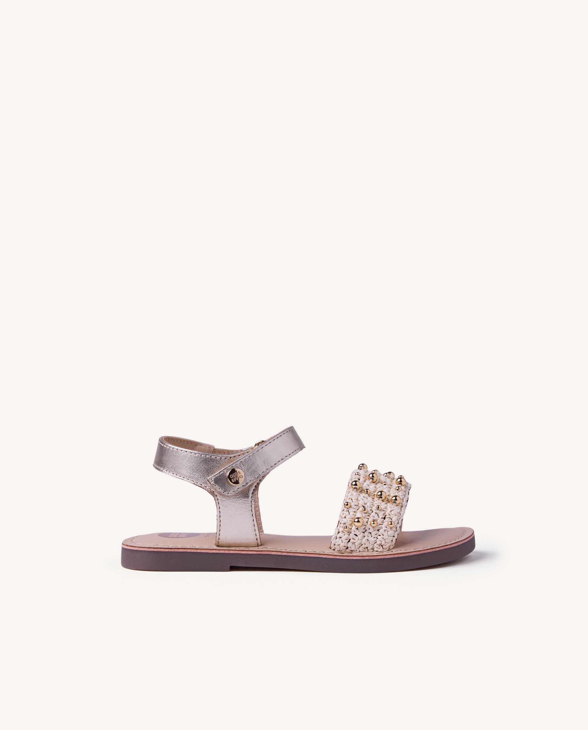 Sandalias piel brillo y rafia - Gioseppo - Oro Oro-1