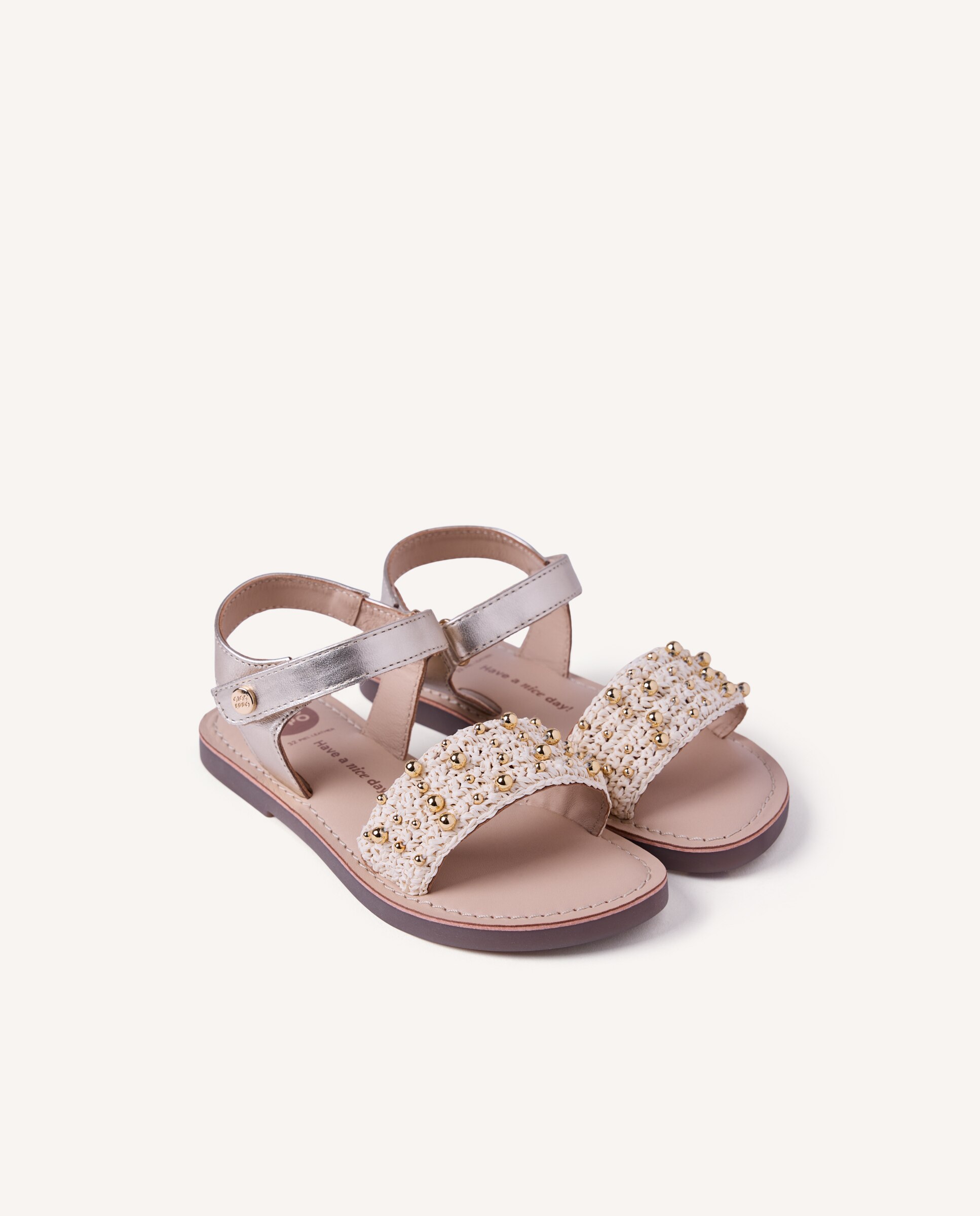 Sandalias piel brillo y rafia - Gioseppo - Oro Oro-2