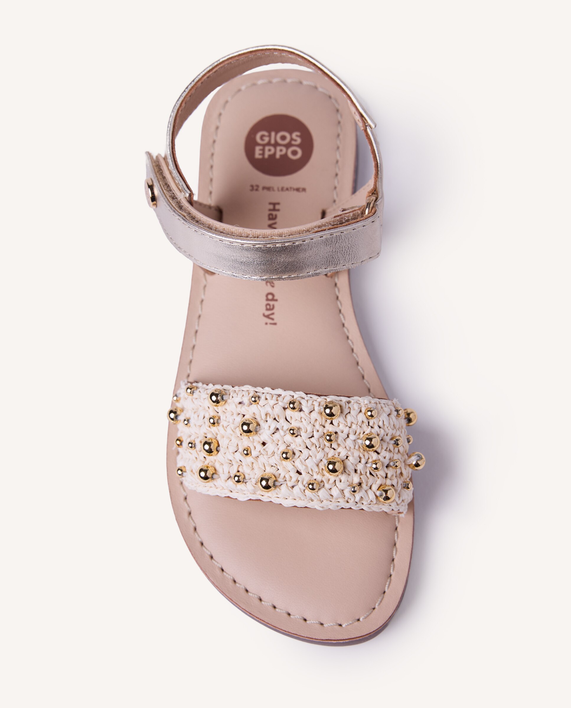 Sandalias piel brillo y rafia - Gioseppo - Oro Oro-3