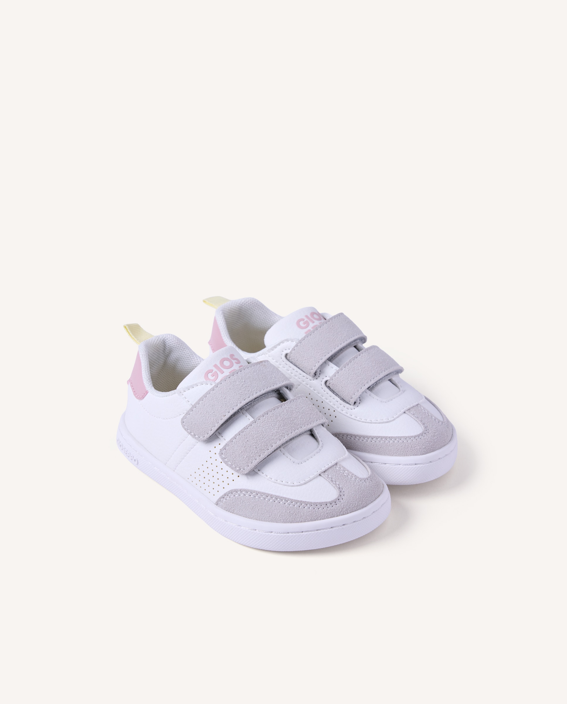 Zapatillas deportivas de bebé niña barefoot con acentos de color y calado en el lateral Blanco / Rosa Gioseppo Blanco / Rosa-3