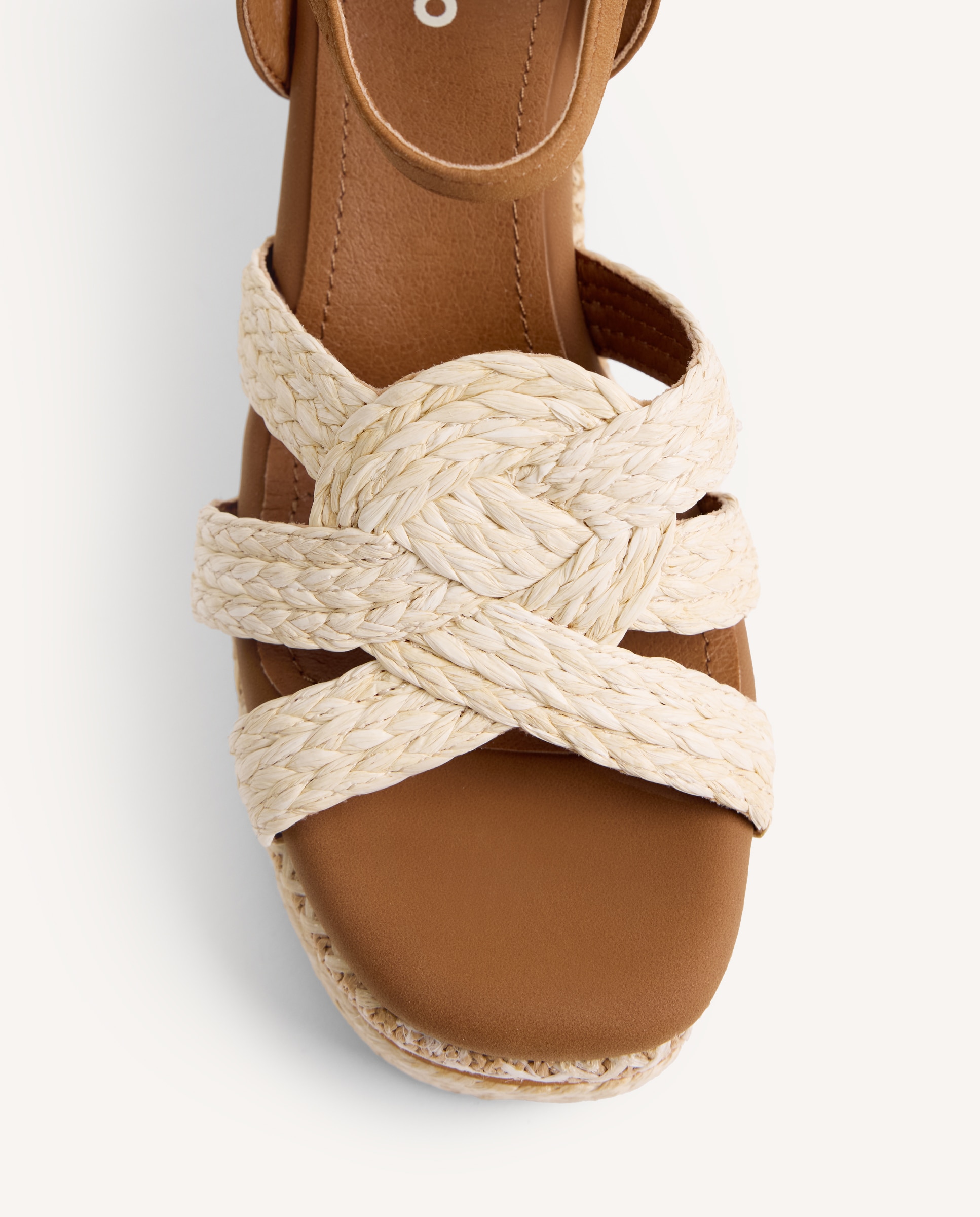 Gioseppo - Sandalias de cuña de mujer trenzadas de rafia y cuña bordada.
