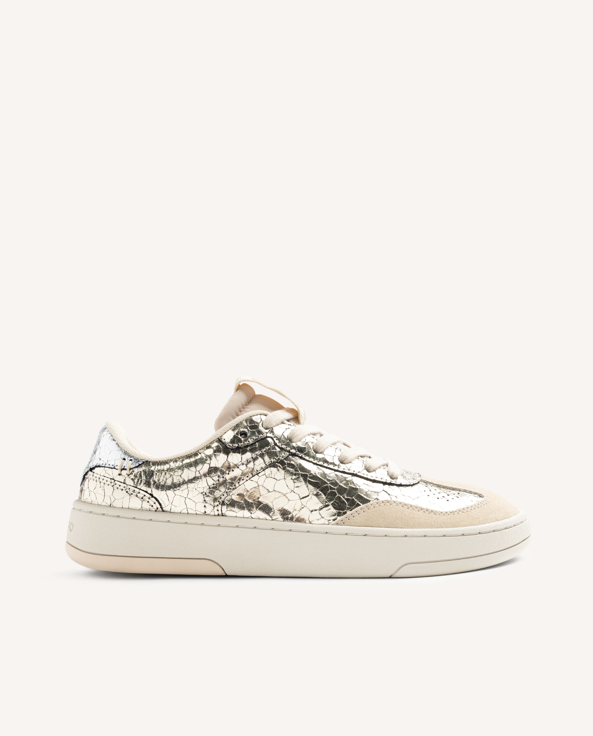Gioseppo - Zapatillas deportivas de mujer barefoot craqueladas en acabado metalizado.