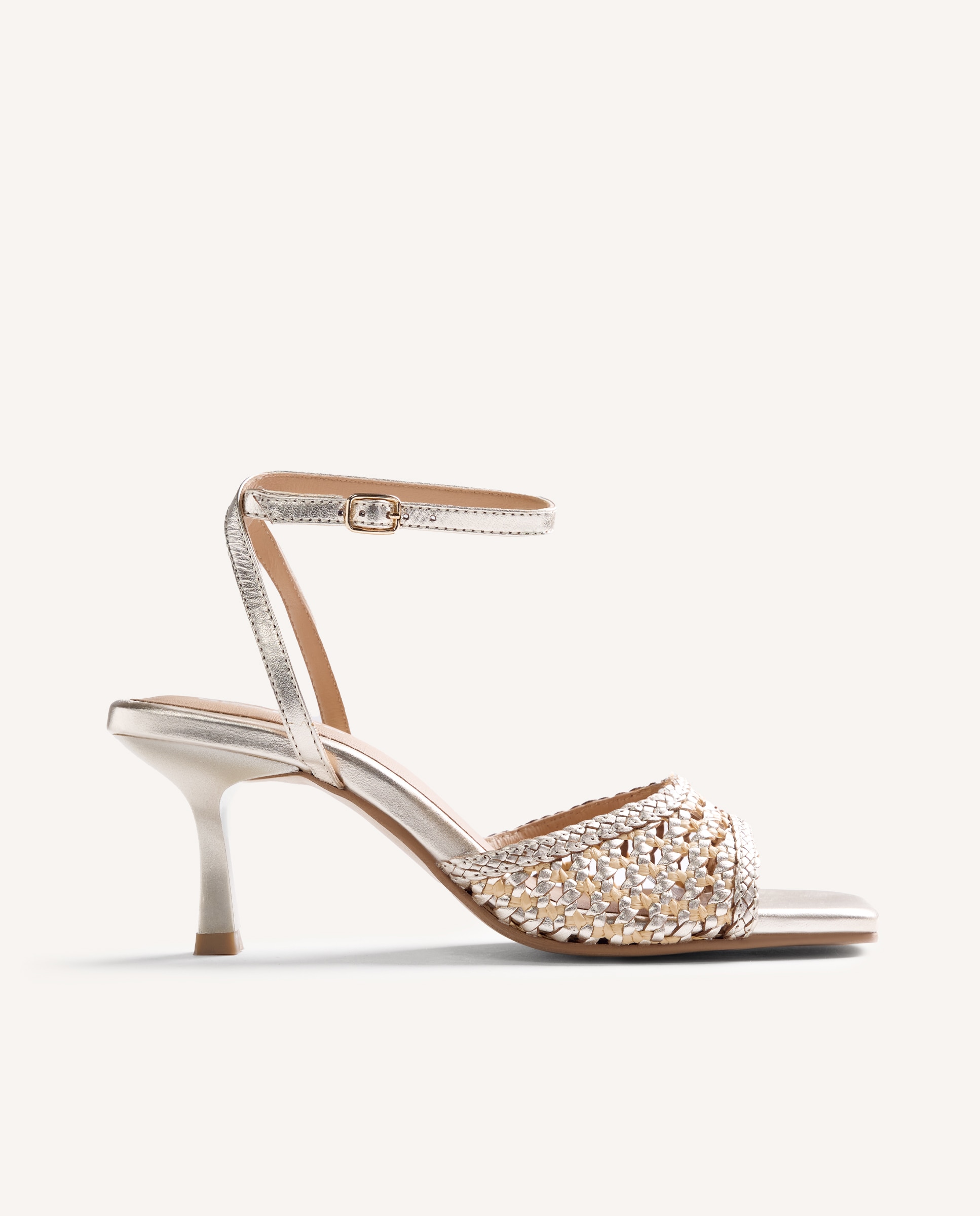 Peep toes de mujer de piel trenzada bicolor - Gioseppo - Platino Platino-1