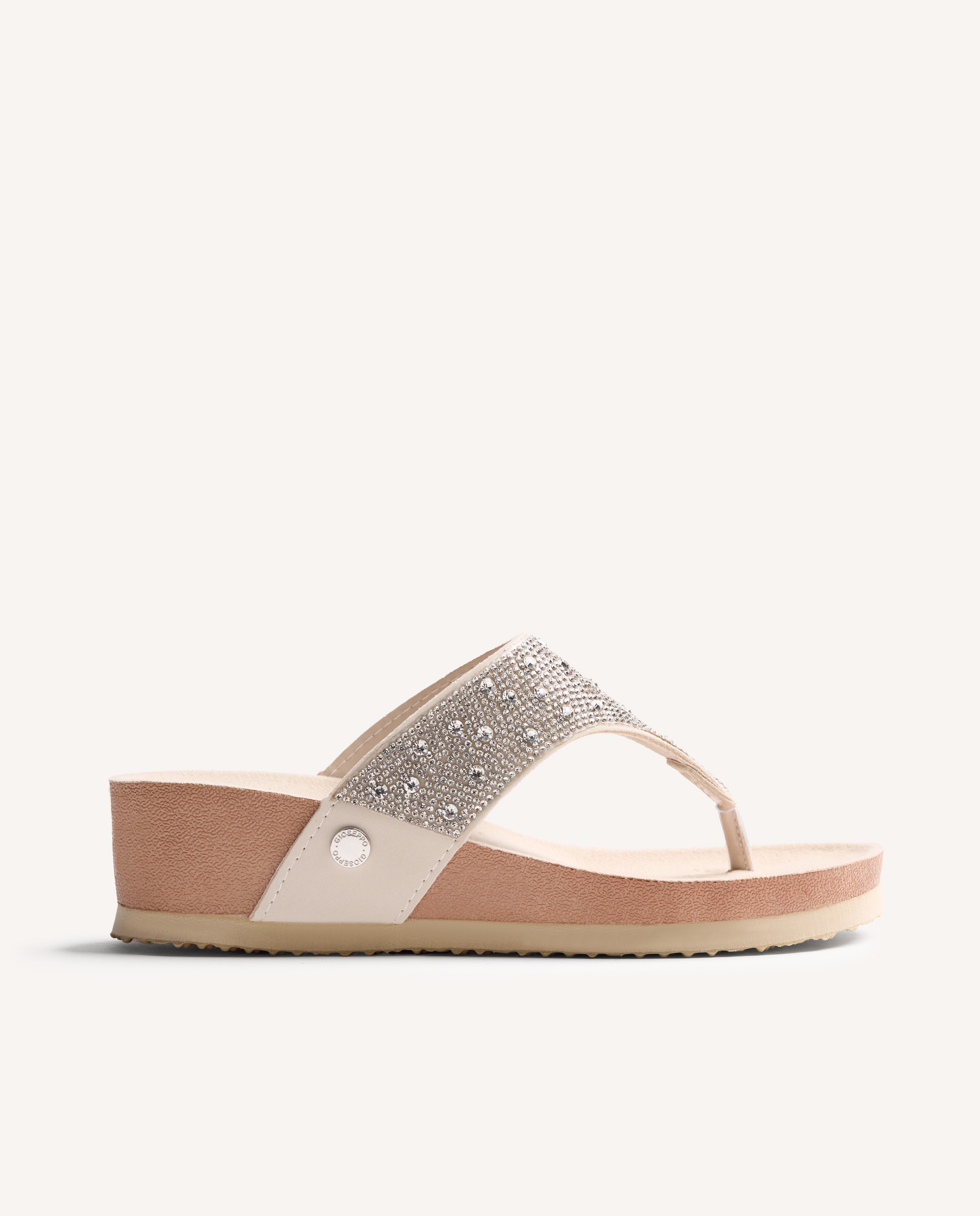 Gioseppo - Sandalias de dedo de mujer con cuña y detalle de pedrería.