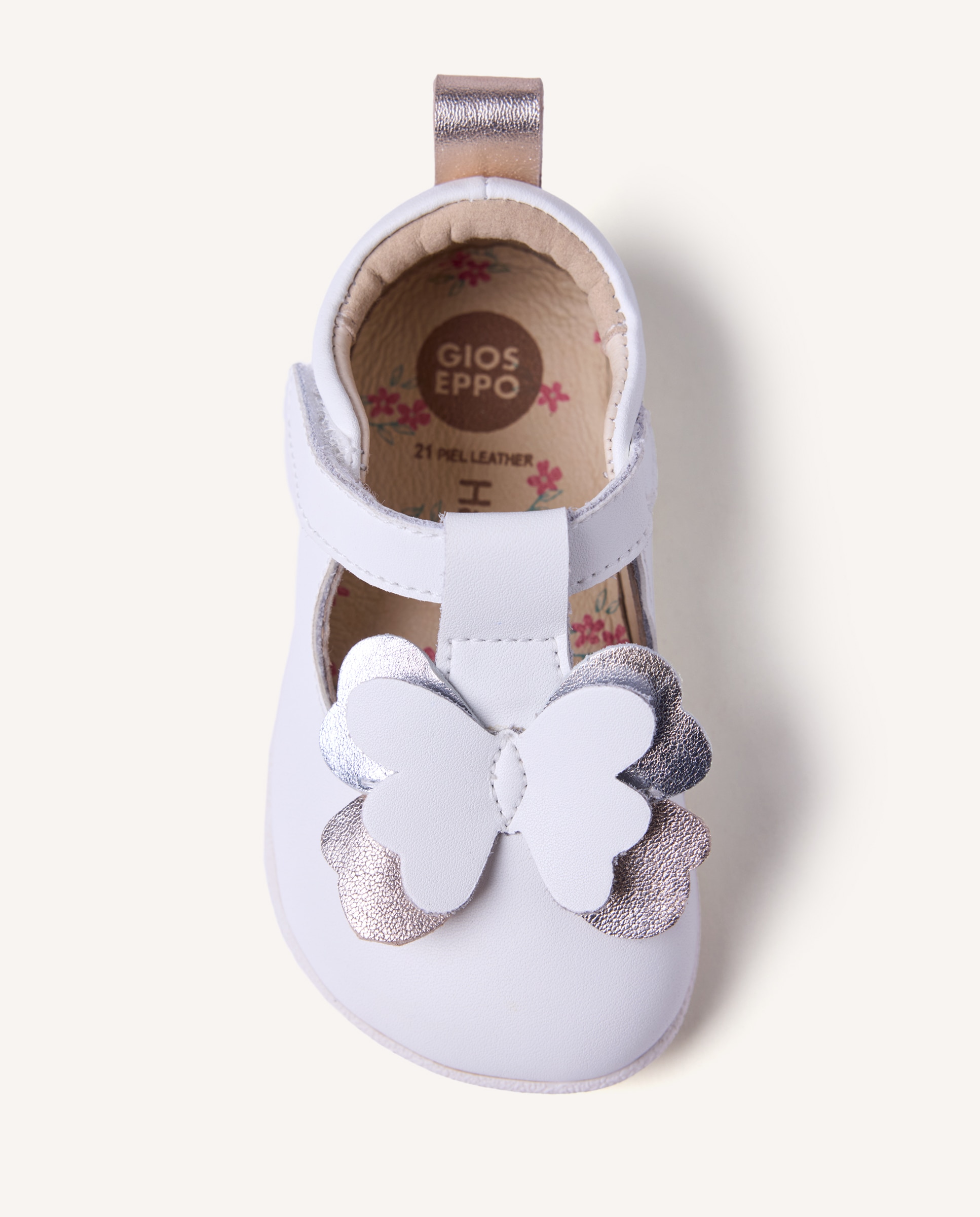 Merceditas de bebé niña barefoot de piel con detalle de mariposa - Gioseppo - Blanco Blanco-3