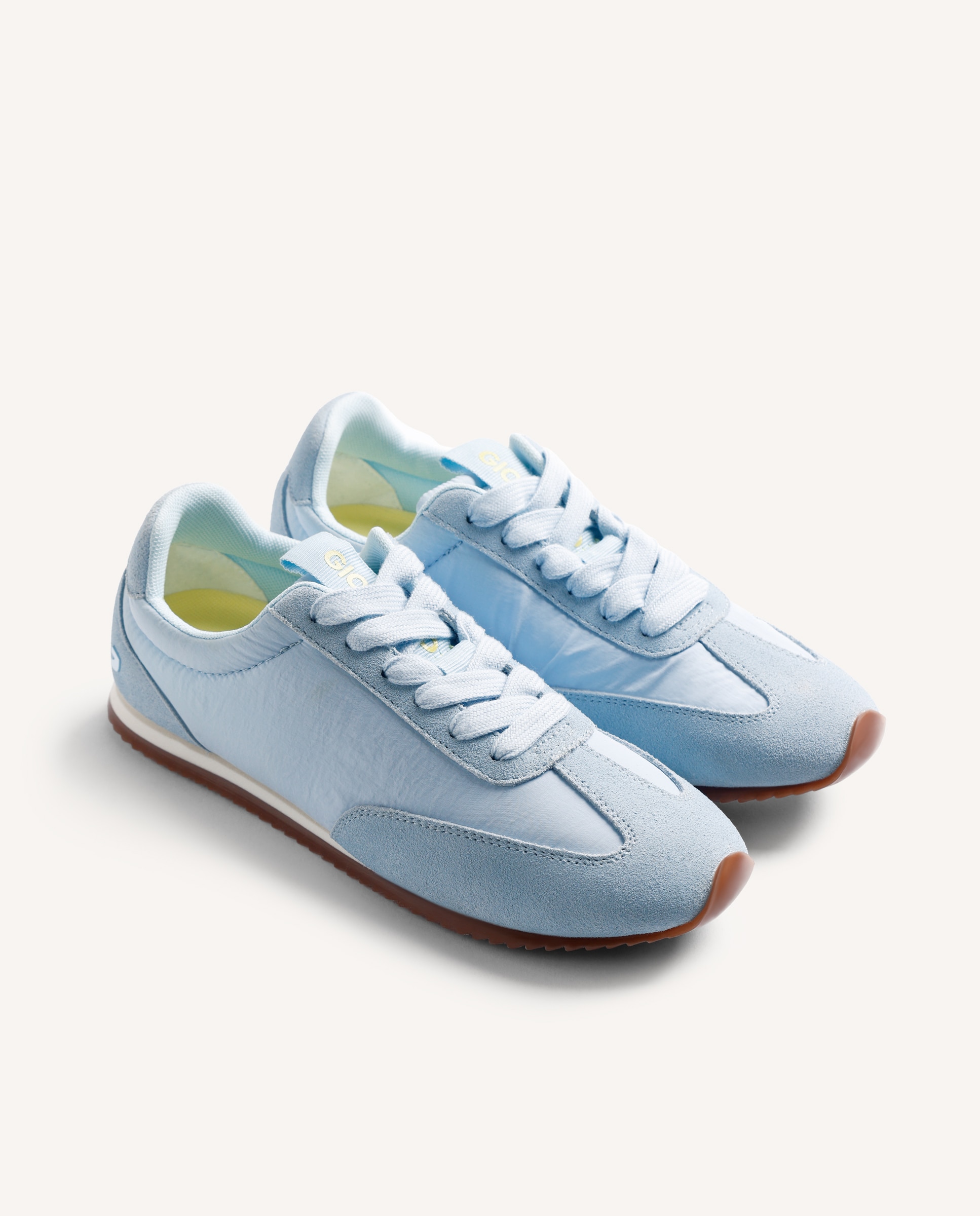 Zapatillas deportivas de mujer con satén y piel serraje - Gioseppo - Azul claro Azul claro-3