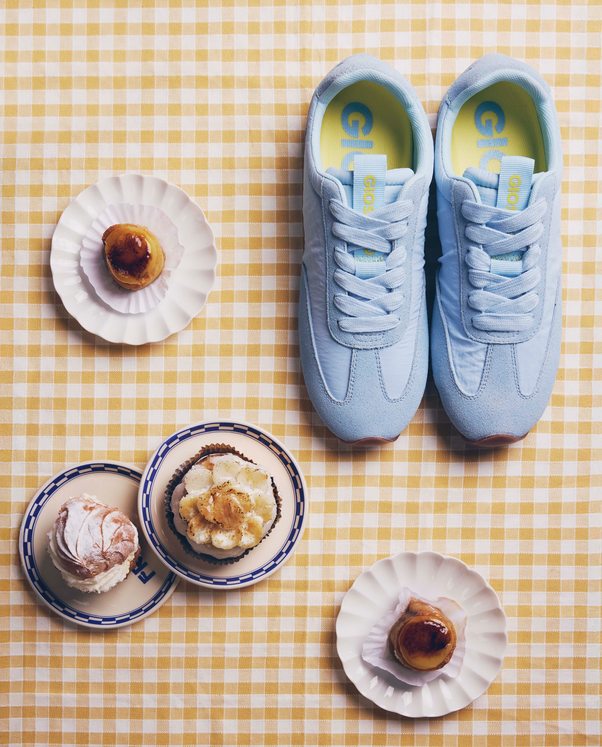 Zapatillas deportivas de mujer con satén y piel serraje - Gioseppo - Azul claro Azul claro-5