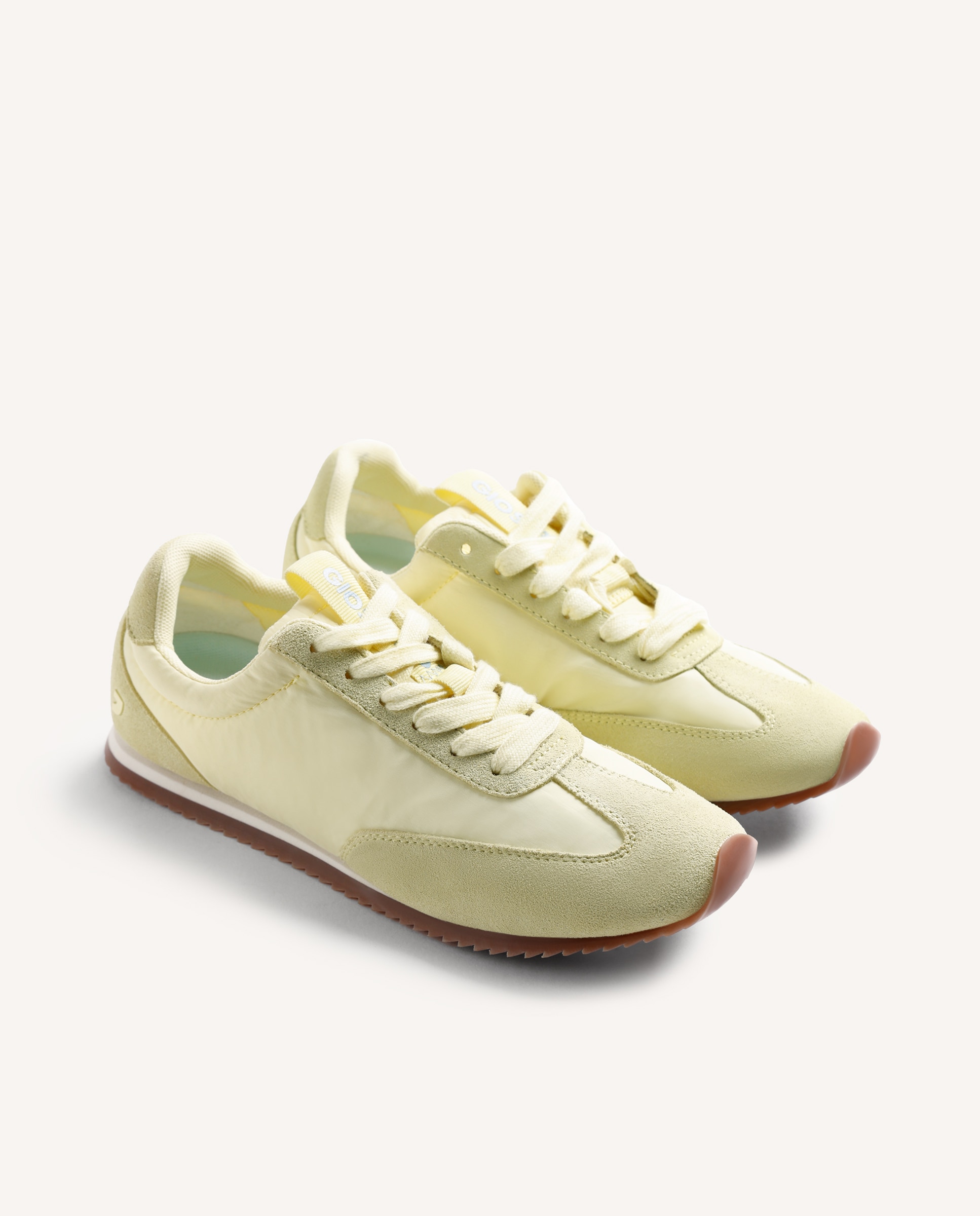 Zapatillas deportivas de mujer con satén y piel serraje - Gioseppo - Amarillo Amarillo-3