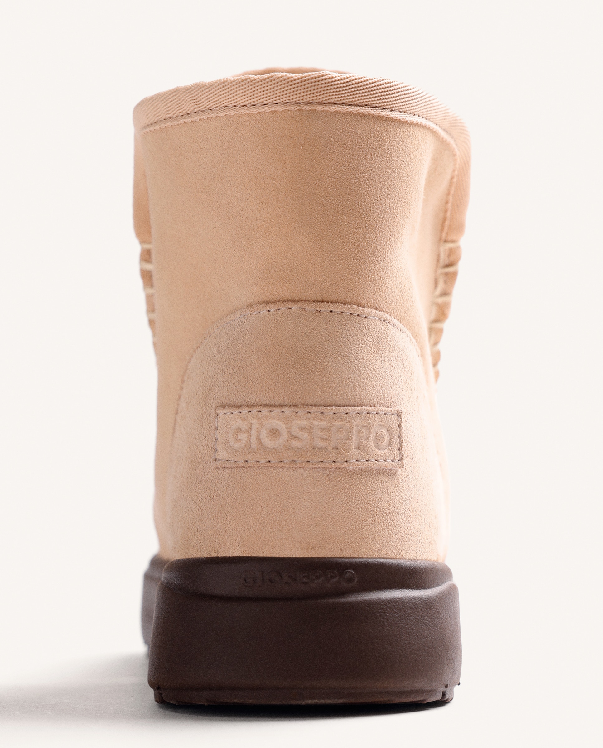 Botas de pelo de mujer de piel serraje estilo australianas con plataforma y estampado de leopardo - Gioseppo - Beige Beige-4